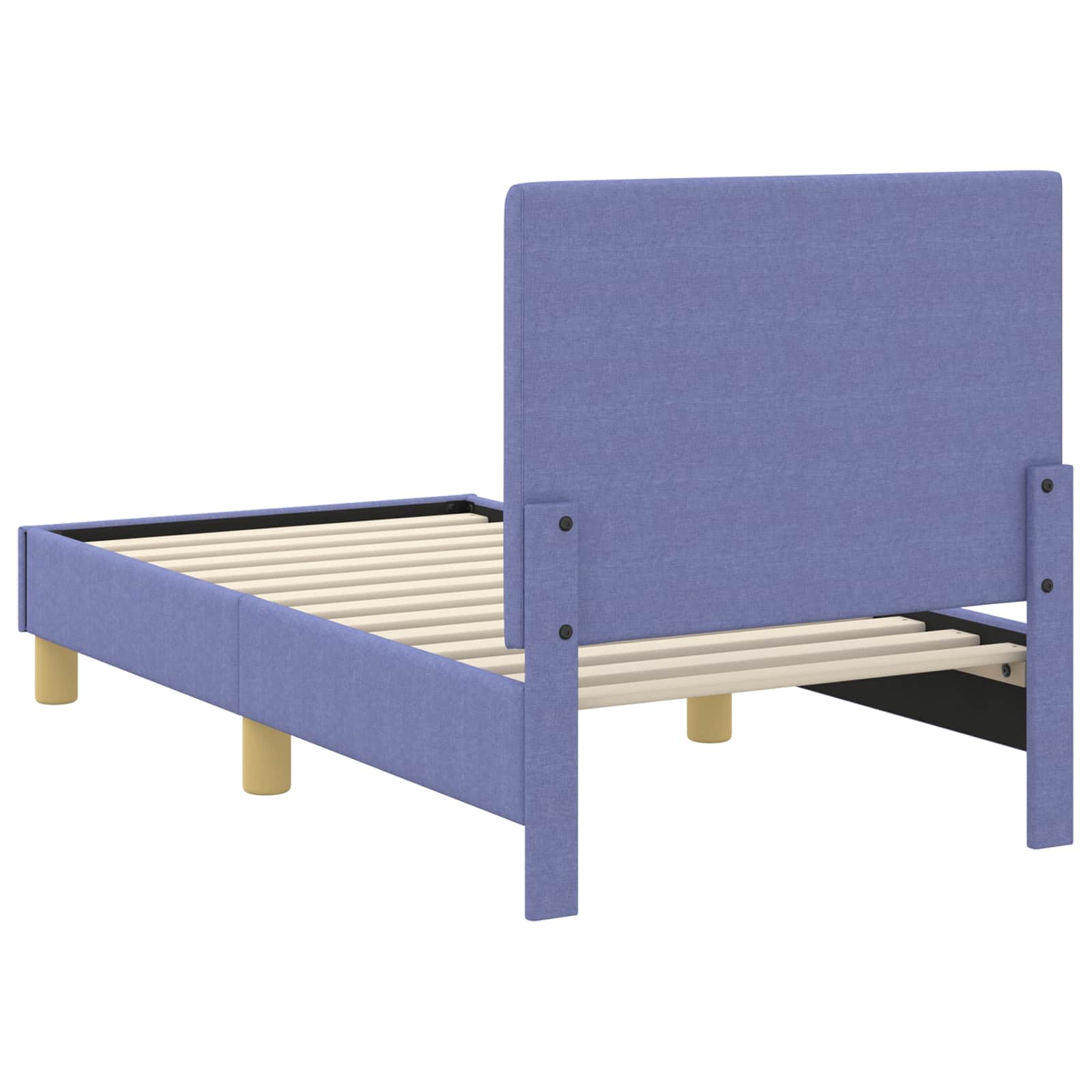 Cadre de lit pour tout-petit avec tête de lit Bleu denim tissu - XIOS