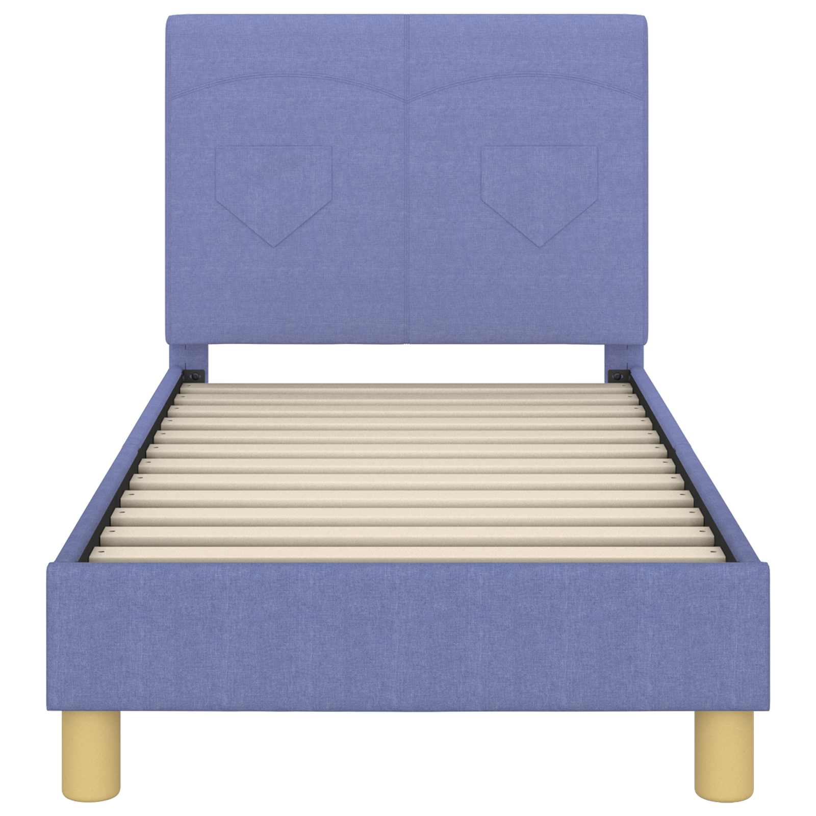 Cadre de lit pour tout-petit avec tête de lit Bleu denim tissu - XIOS