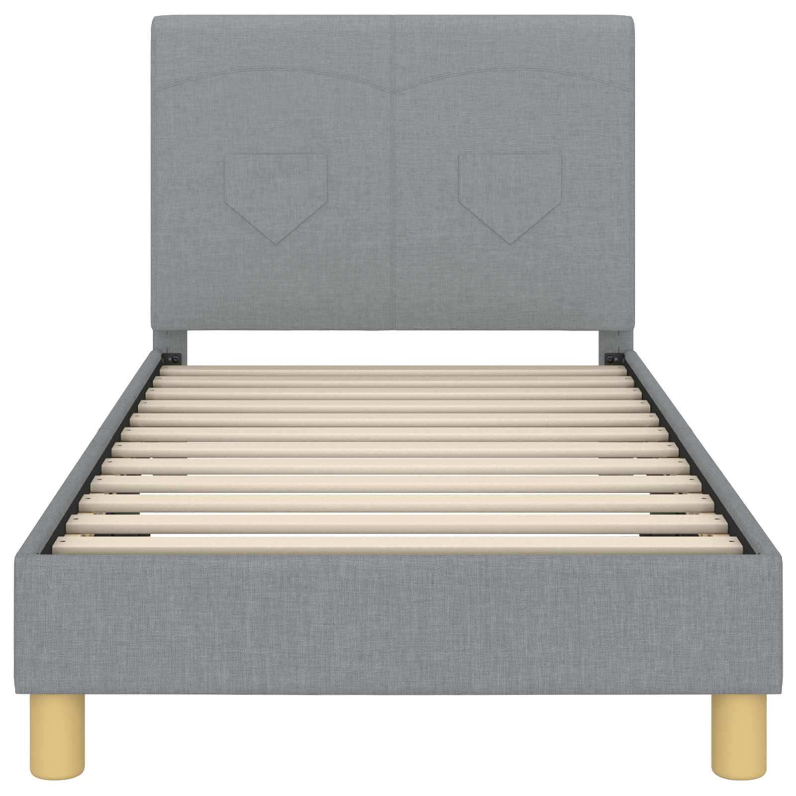 Cadre de lit pour enfants avec tête de lit Gris clair tissu - XIOS