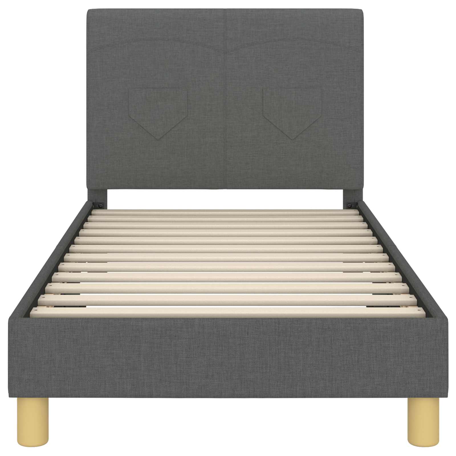 Cadre de lit pour enfants avec tête de lit Gris foncé tissu - XIOS