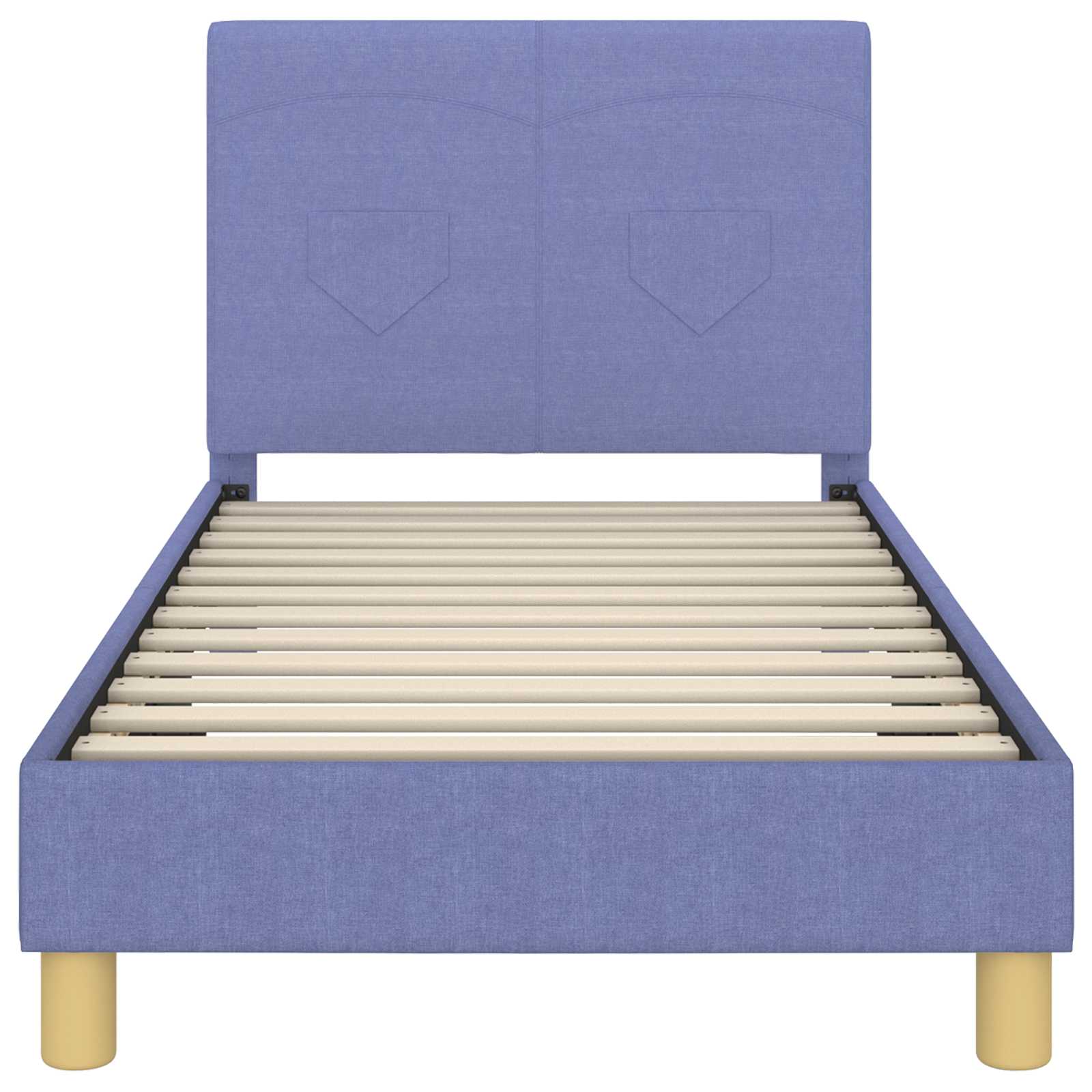 Cadre de lit pour enfants avec tête de lit Bleu denim tissu - XIOS