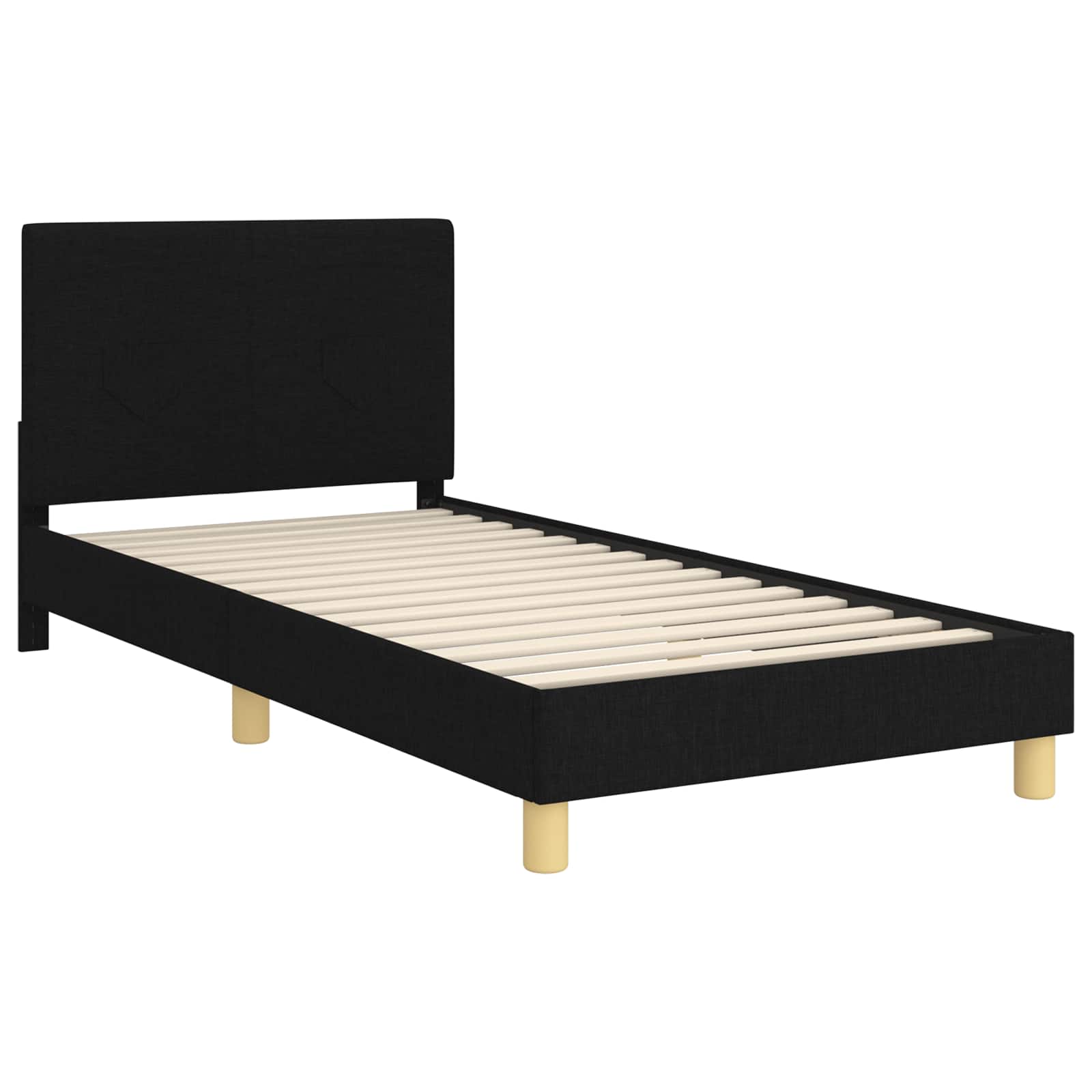 Cadre de lit pour enfants avec tête de lit Noir 90 x 190 cm - XIOS