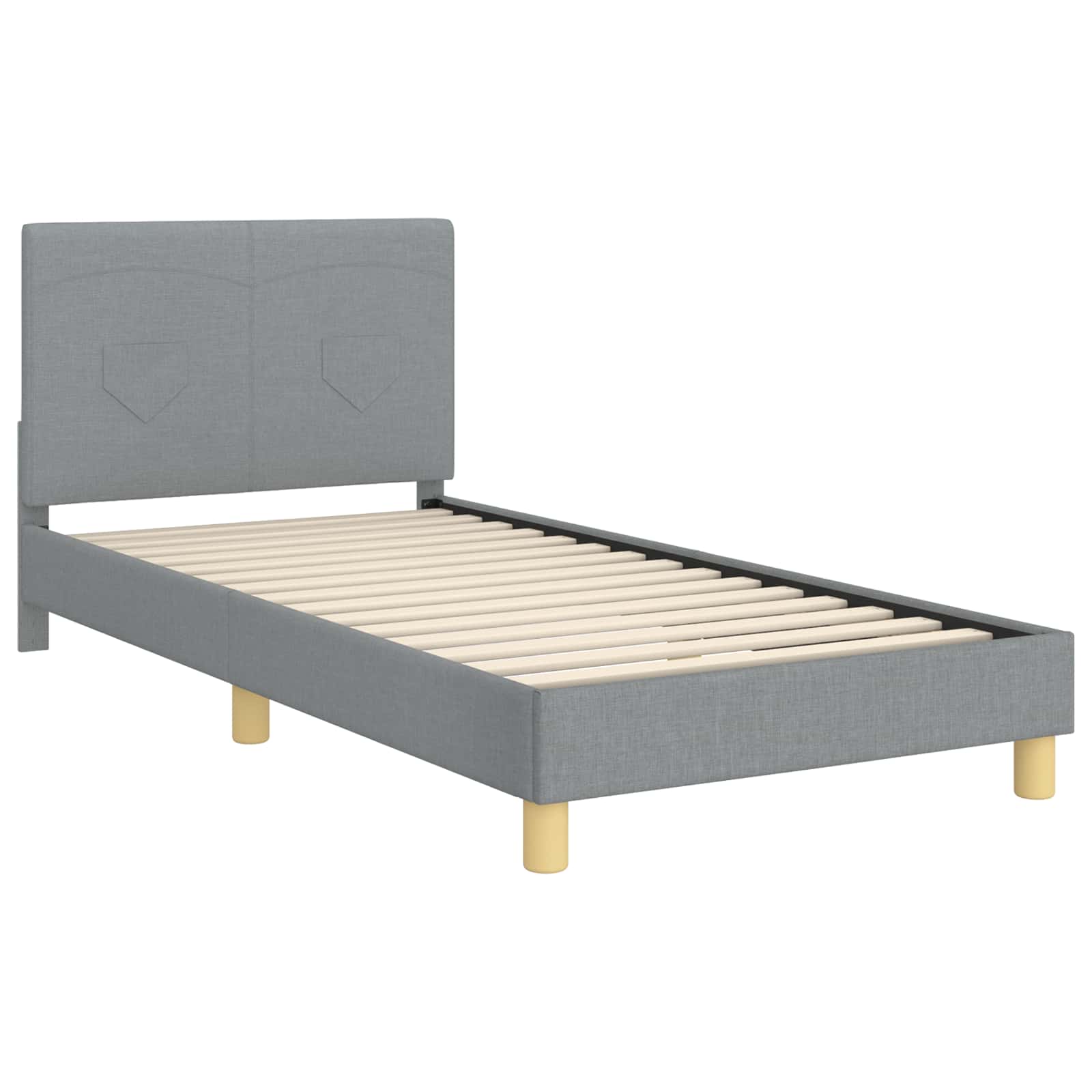 Cadre de lit pour enfants avec tête de lit Gris clair tissu - XIOS