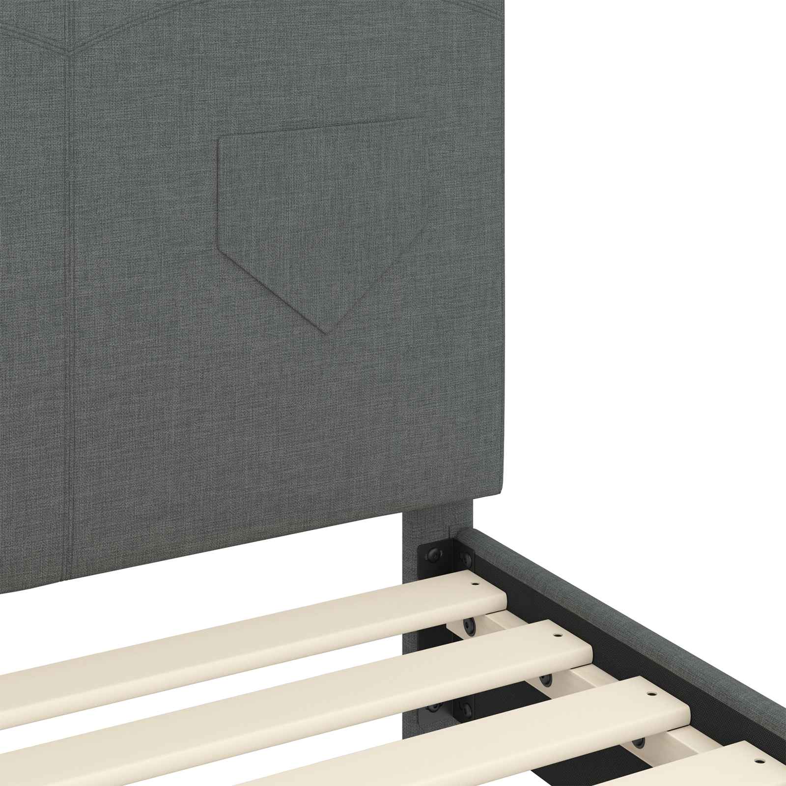 Cadre de lit pour enfants avec tête de lit Gris foncé tissu - XIOS
