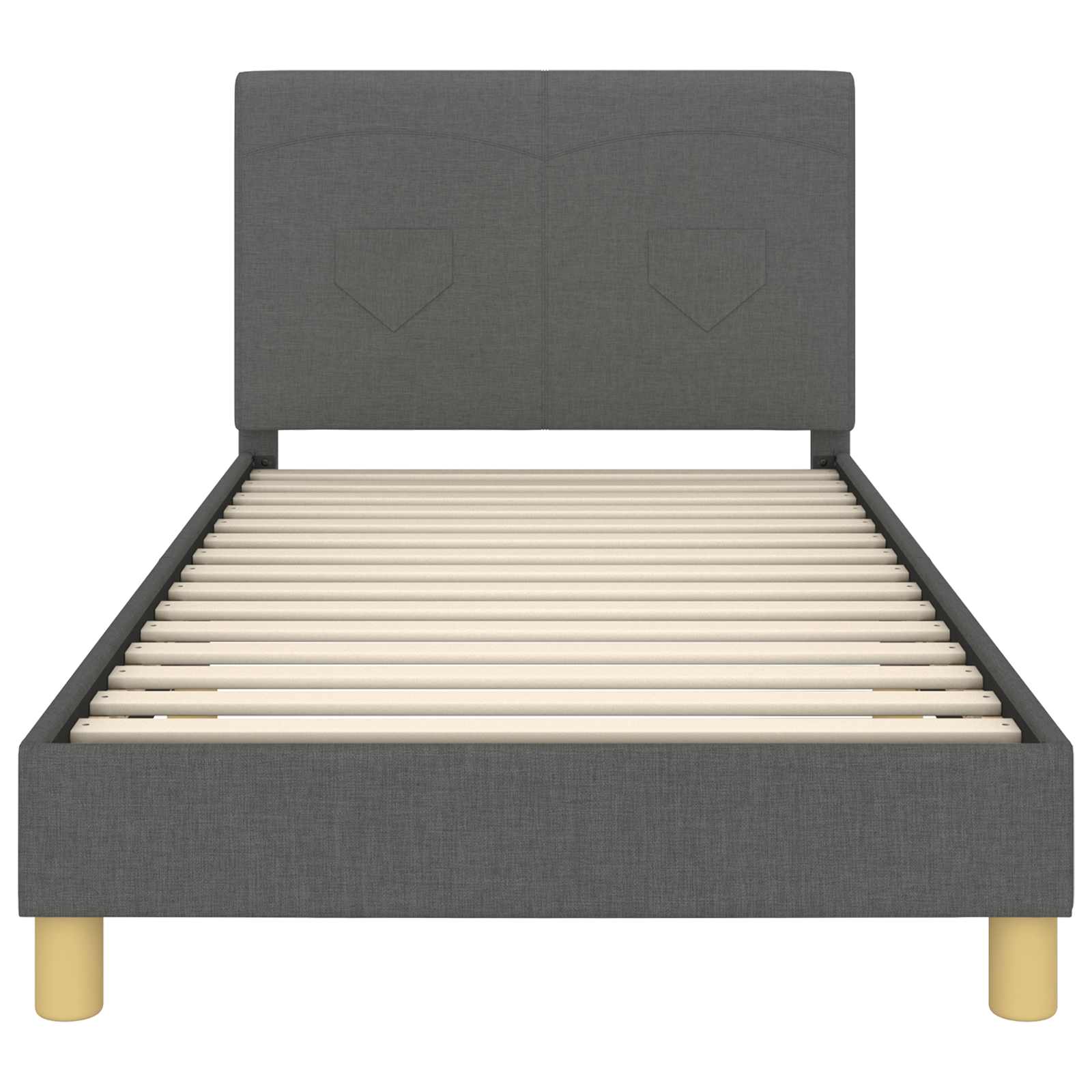 Cadre de lit pour enfants avec tête de lit Gris foncé tissu - XIOS