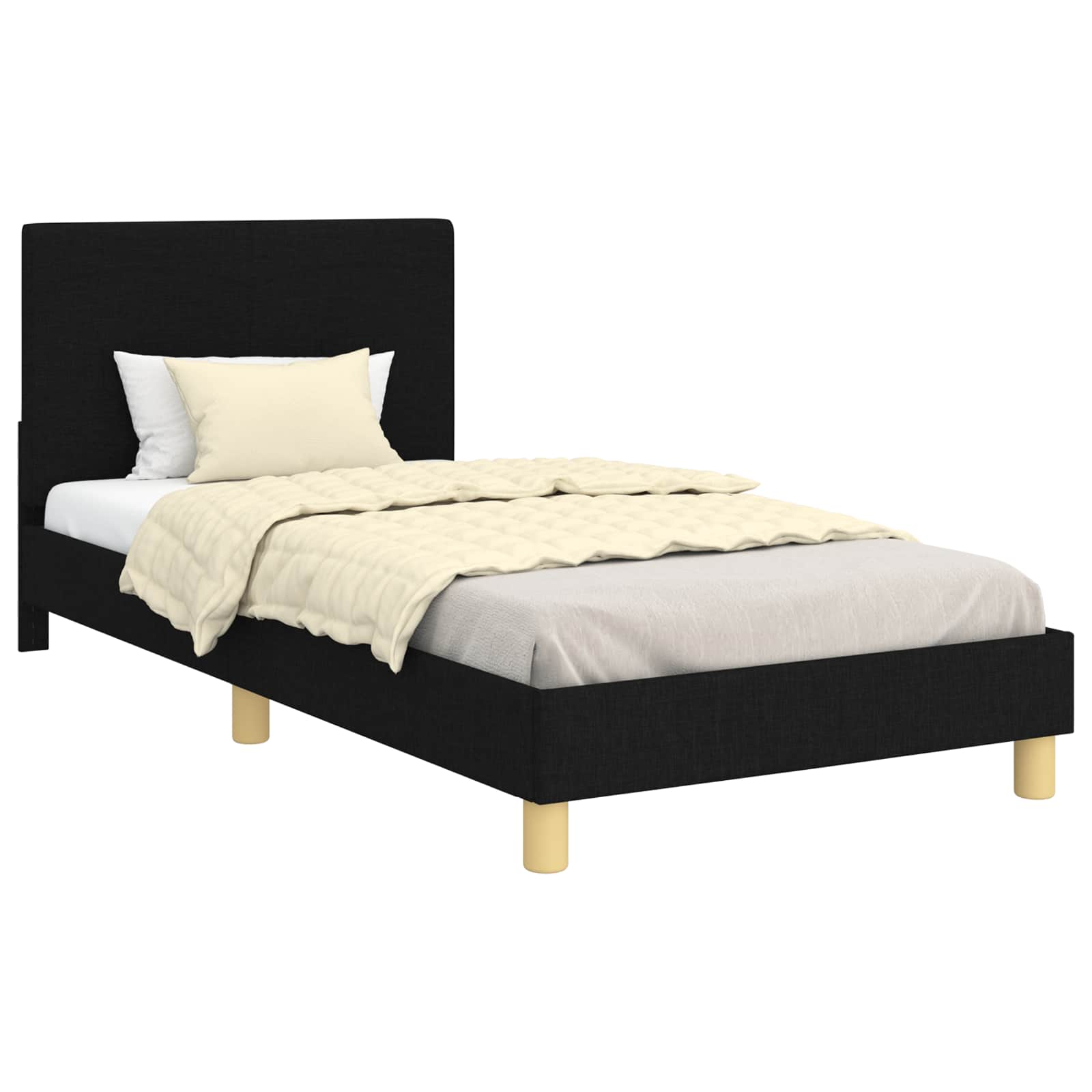 Cadre de lit pour enfants avec tête de lit Noir 90 x 200 cm - XIOS