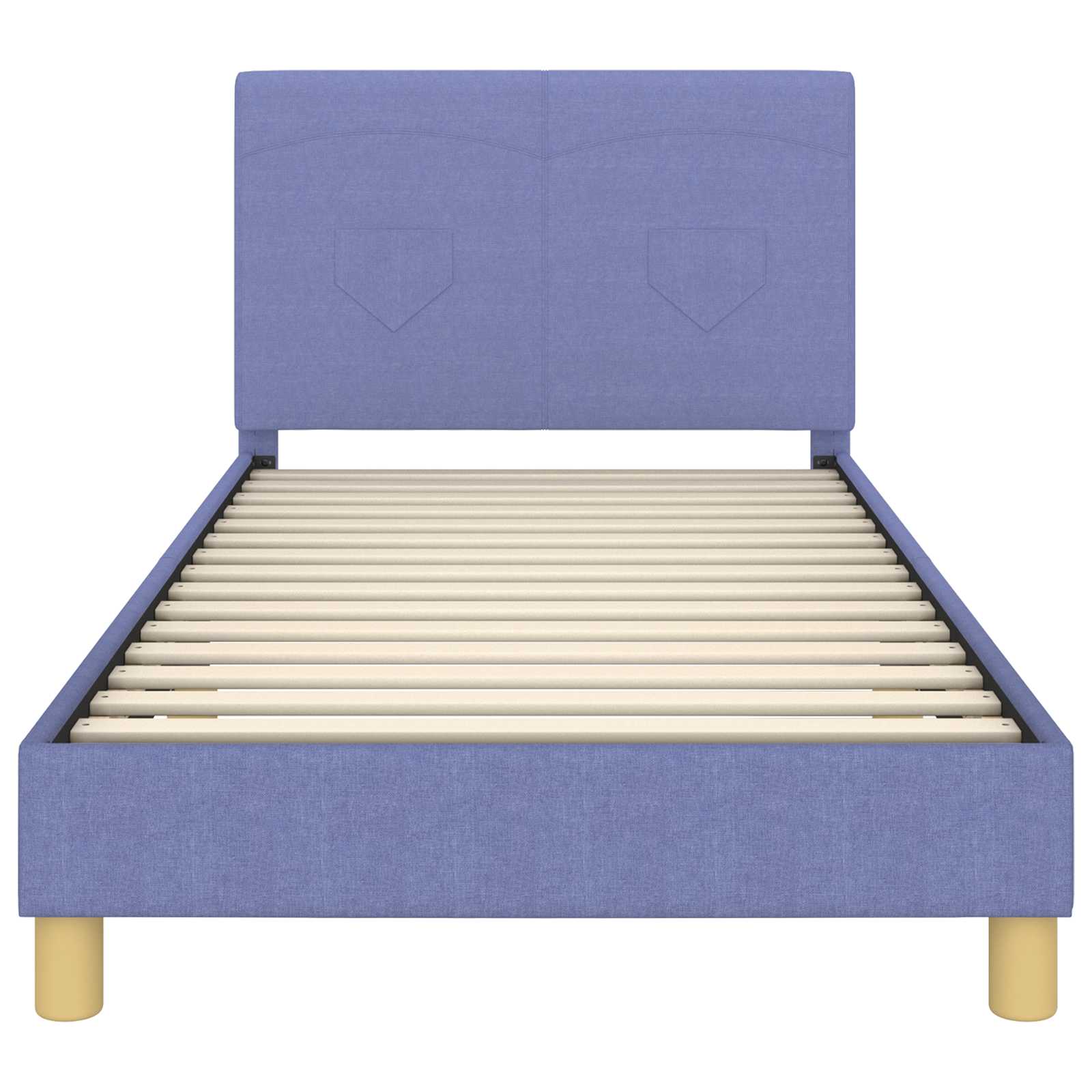 Cadre de lit pour enfants avec tête de lit Bleu denim tissu - XIOS