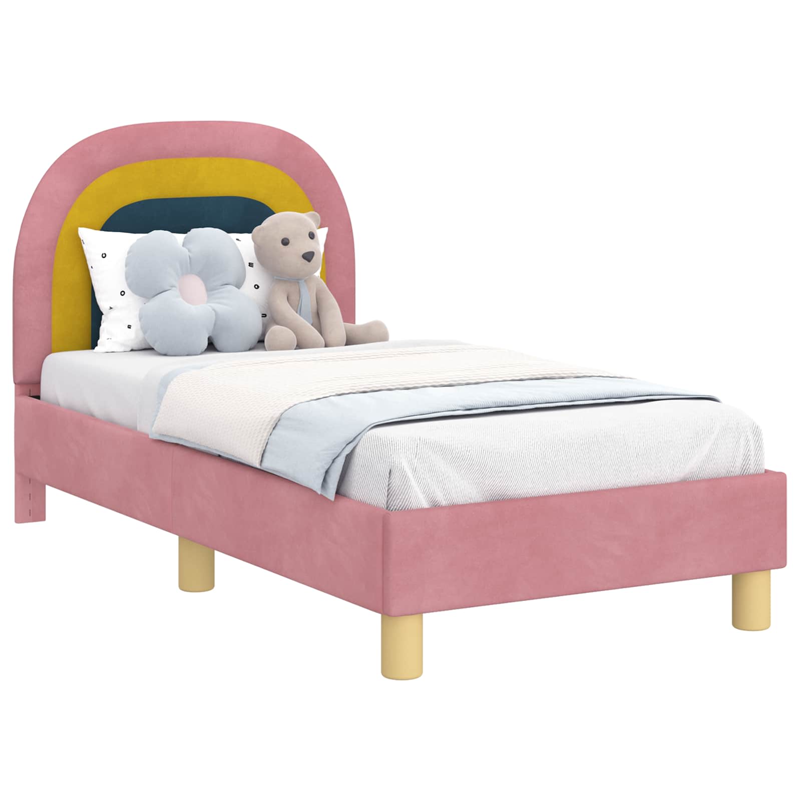 Cadre de lit pour tout-petit avec tête de lit Rose 70 x 140 cm - XIOS