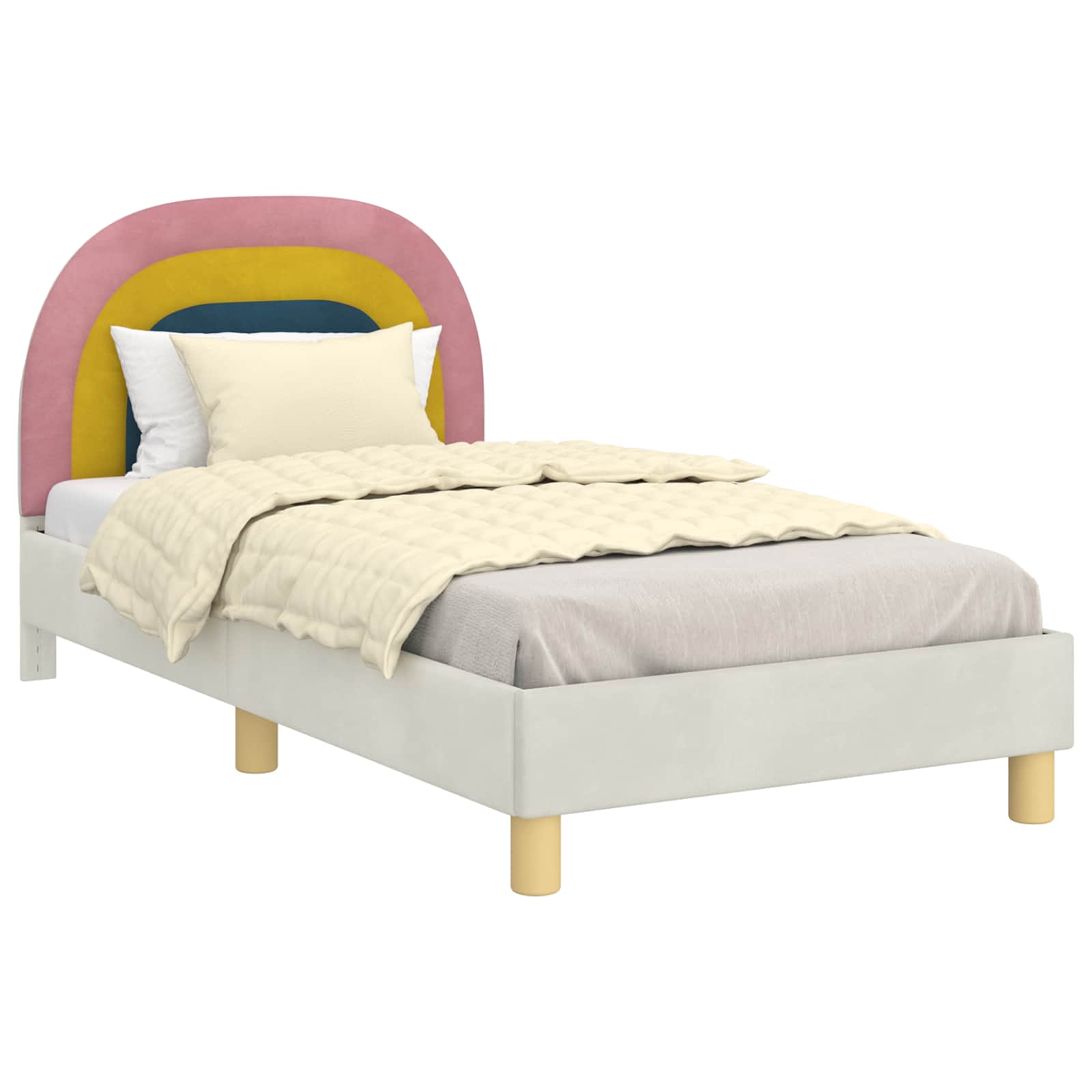 Cadre de lit pour enfants avec tête de lit Crème 80 x 160 cm - XIOS