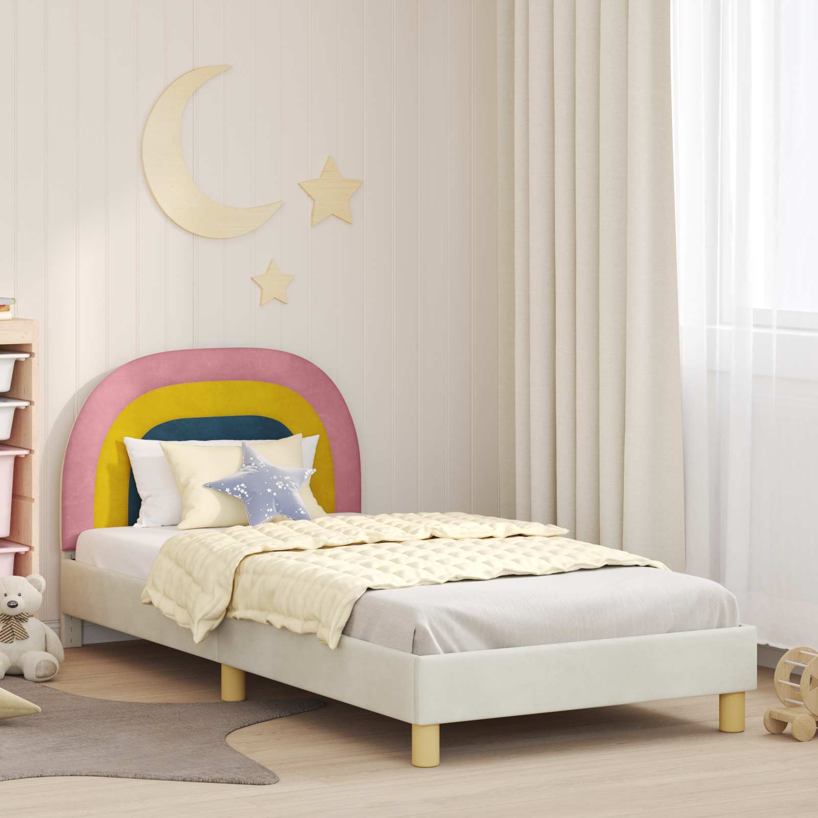 Cadre de lit pour enfants avec tête de lit Crème 80 x 200 cm - XIOS