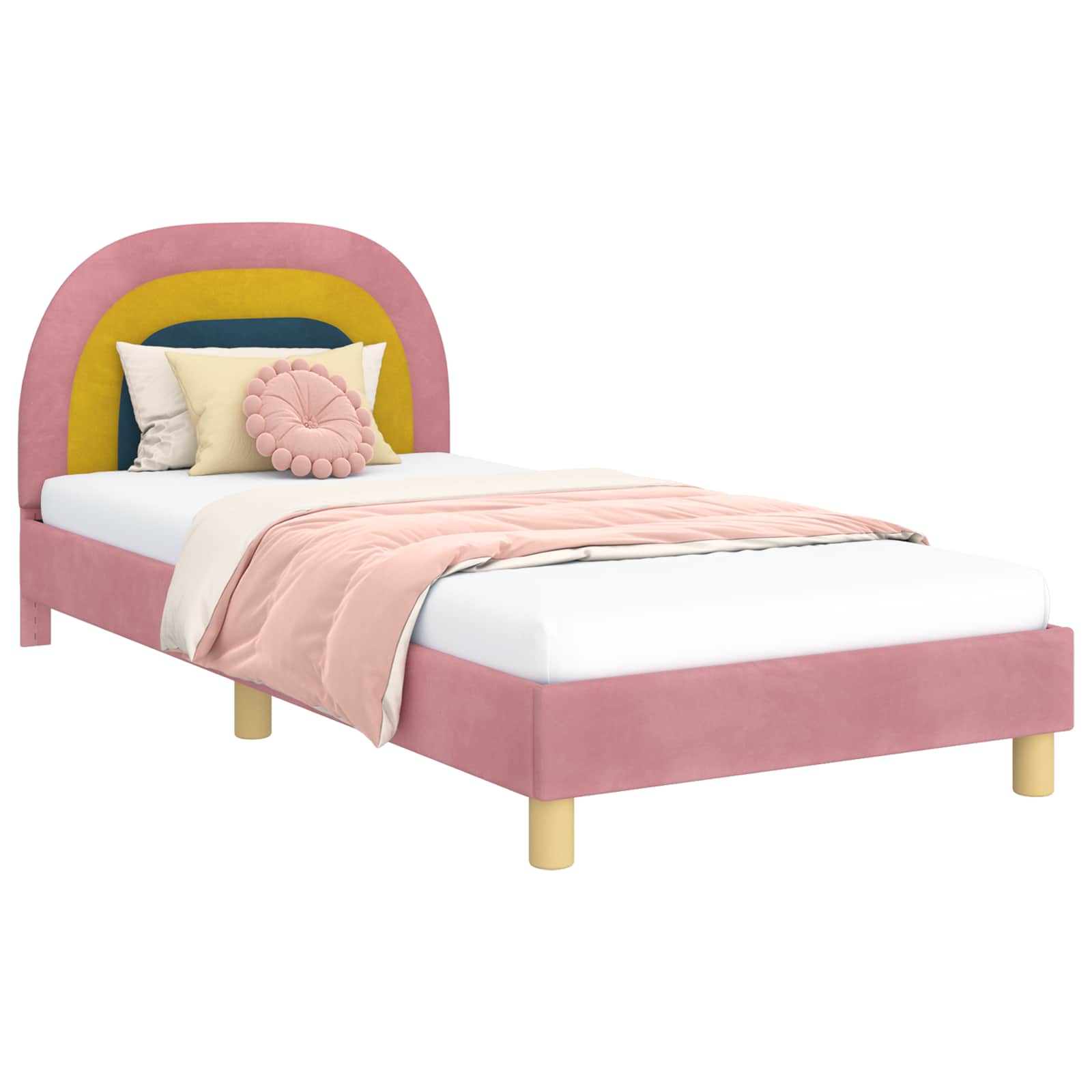 Cadre de lit pour enfants avec tête de lit Rose 80 x 200 cm - XIOS