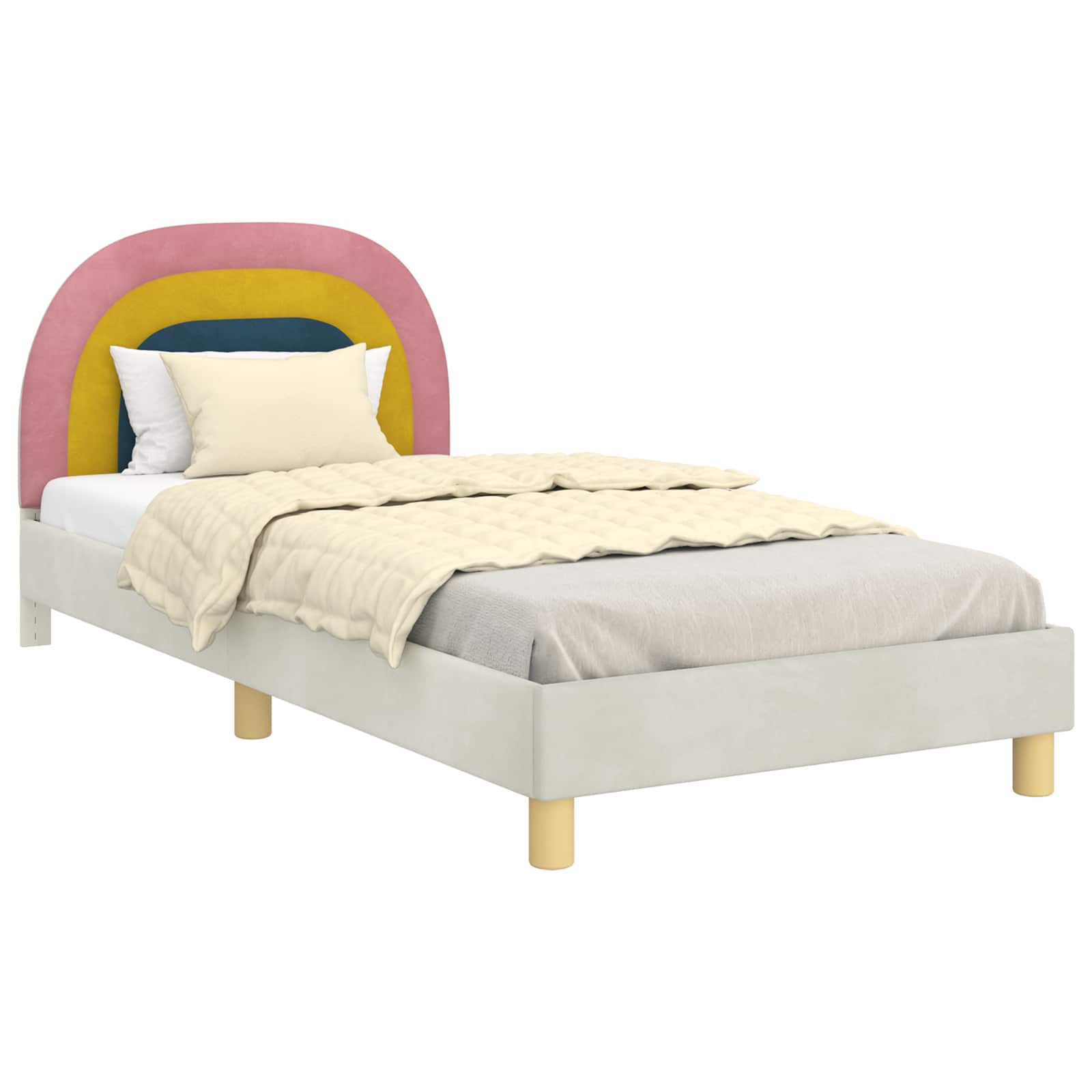 Cadre de lit pour enfants avec tête de lit Crème 90 x 190 cm - XIOS