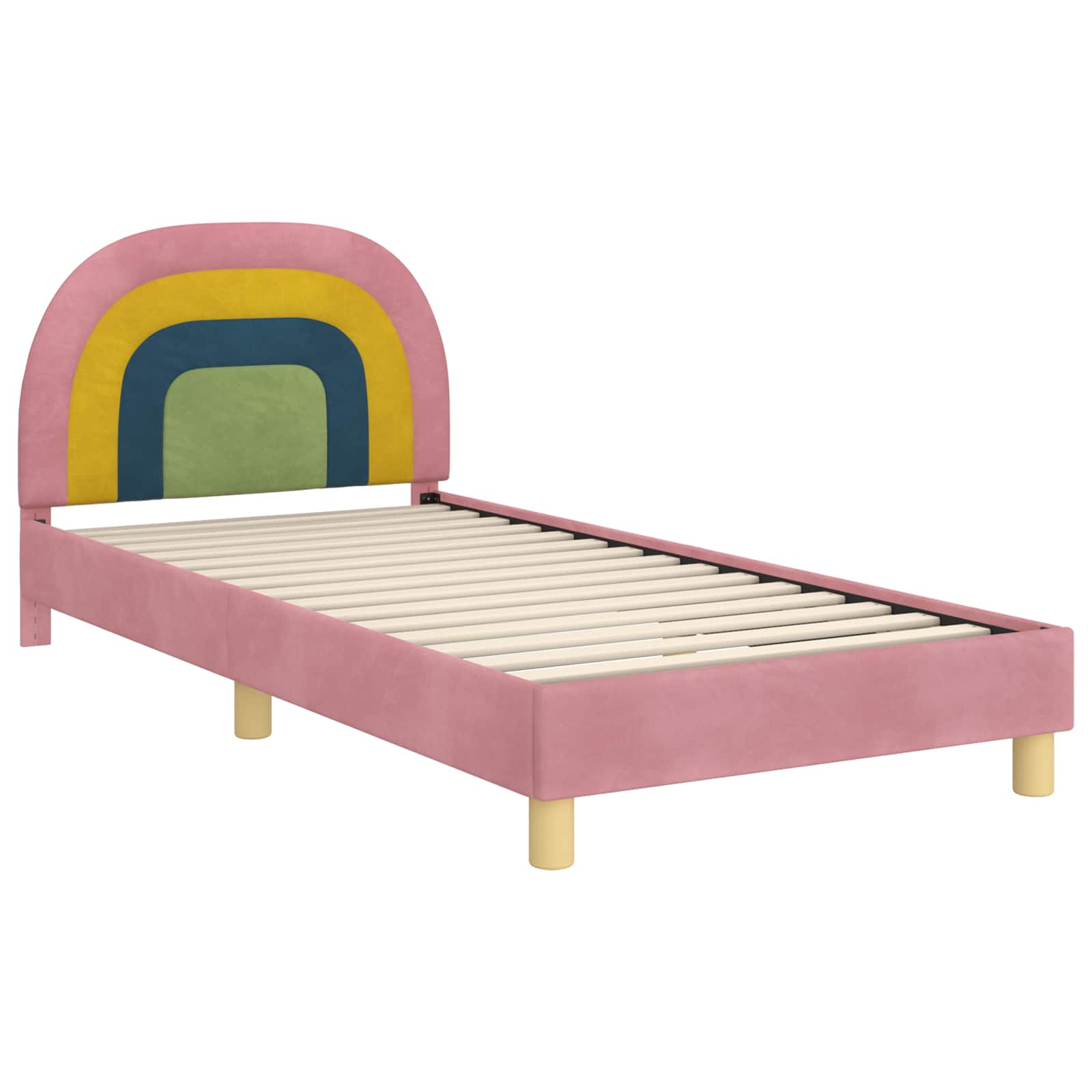 Cadre de lit pour enfants avec tête de lit Rose 90 x 190 cm - XIOS