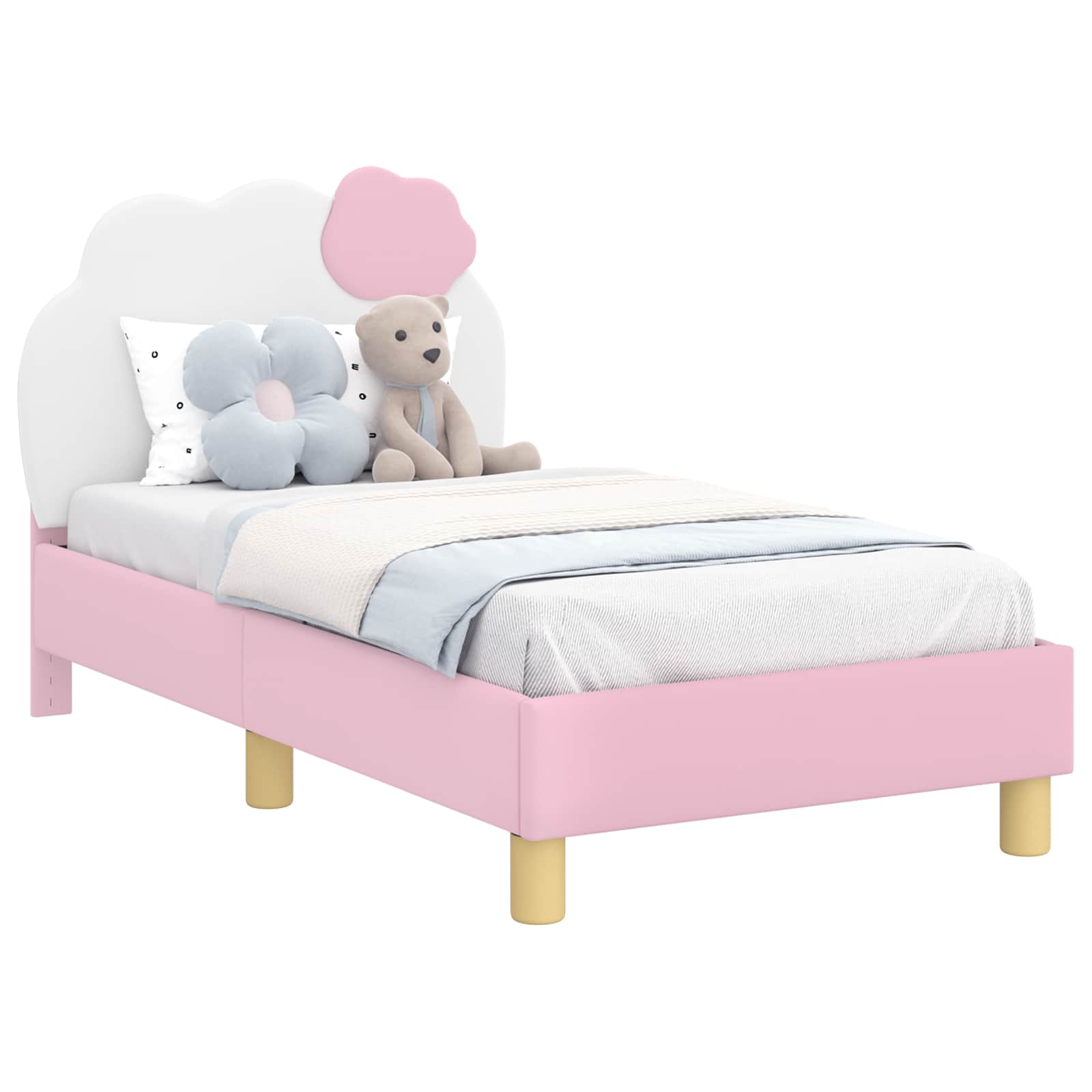 Cadre de lit pour tout-petit avec tête de lit Rose 70 x 140 cm - XIOS