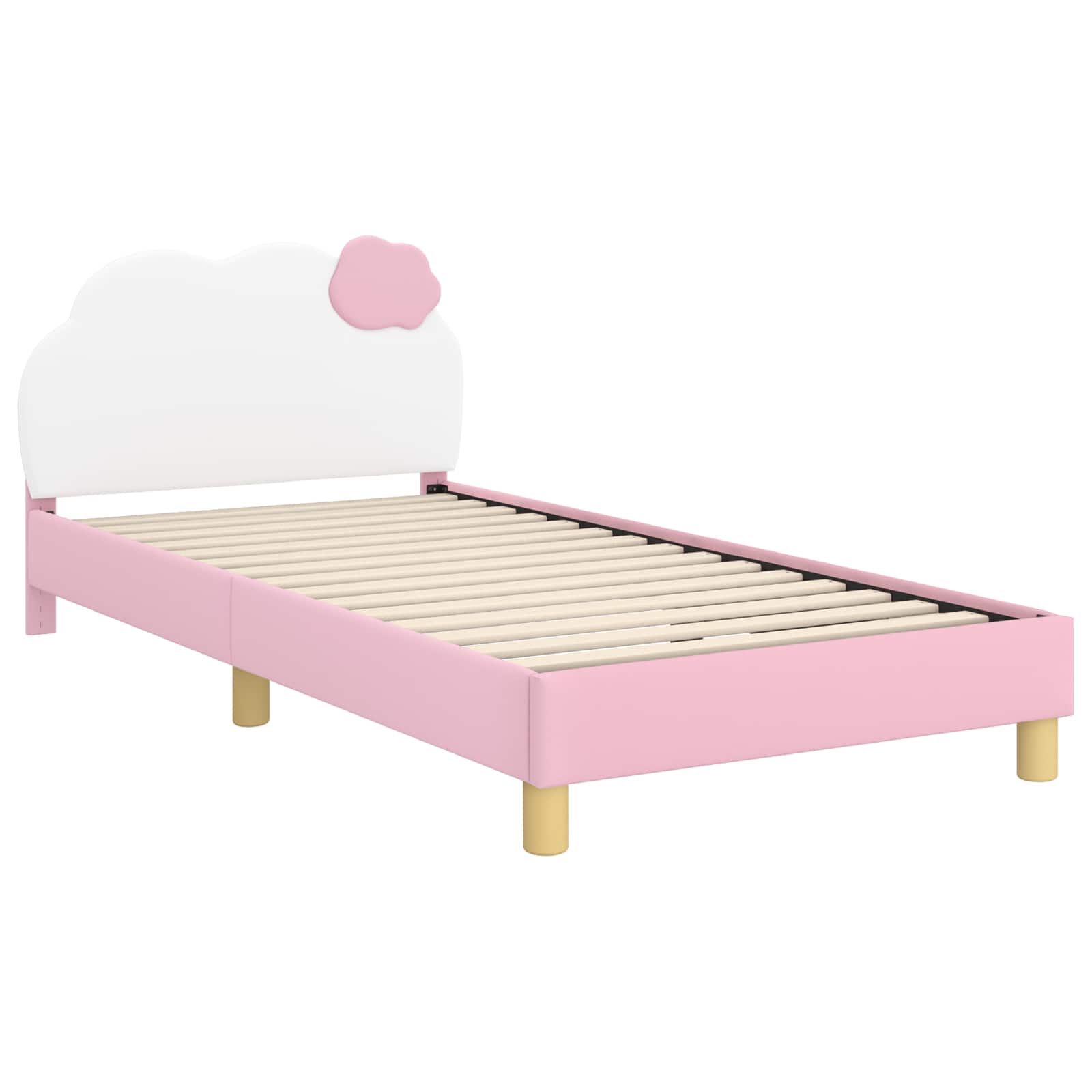 Cadre de lit pour enfants avec tête de lit Rose 90 x 190 cm PU - XIOS