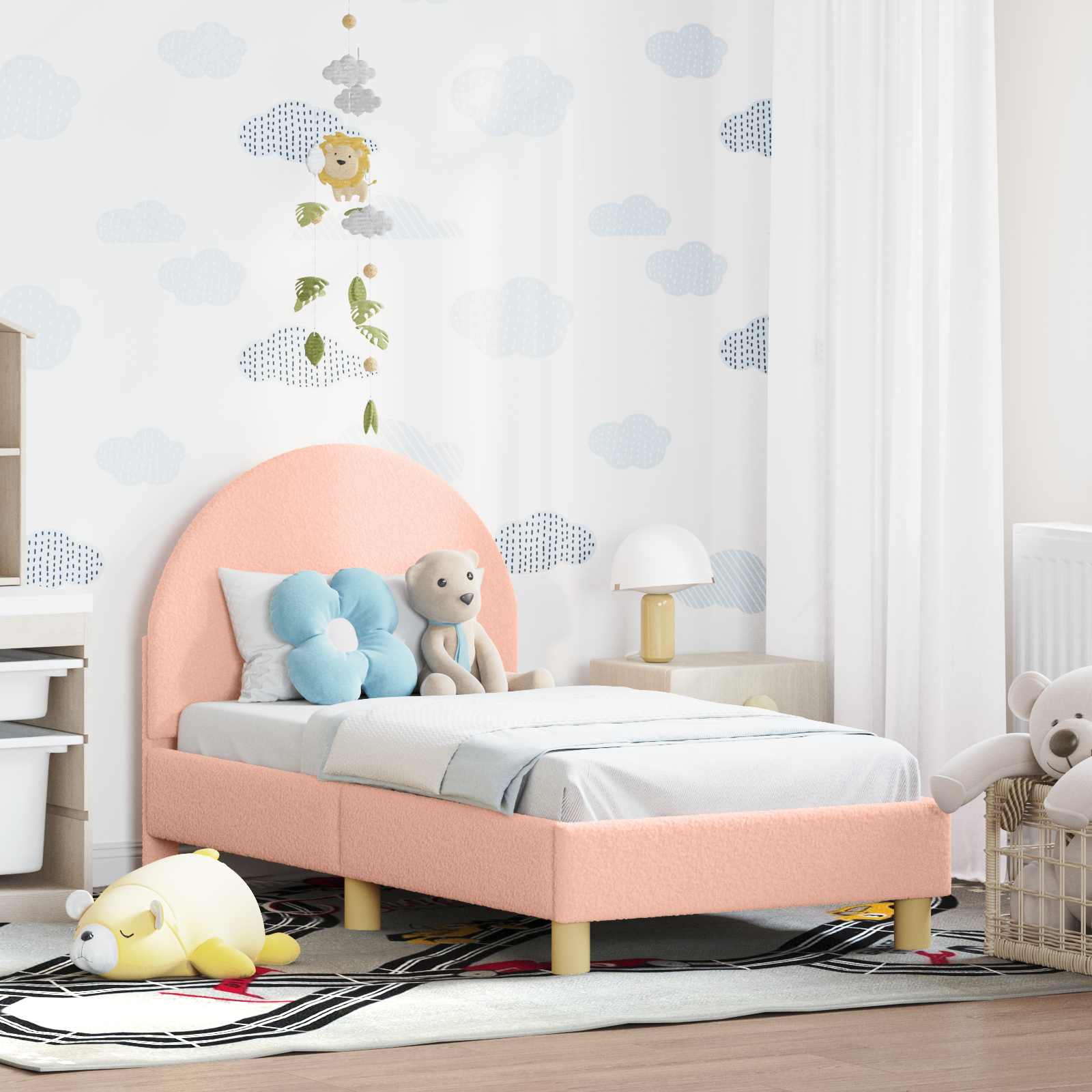 Cadre de lit pour tout-petit avec tête de lit Rose 70 x 140 cm - XIOS