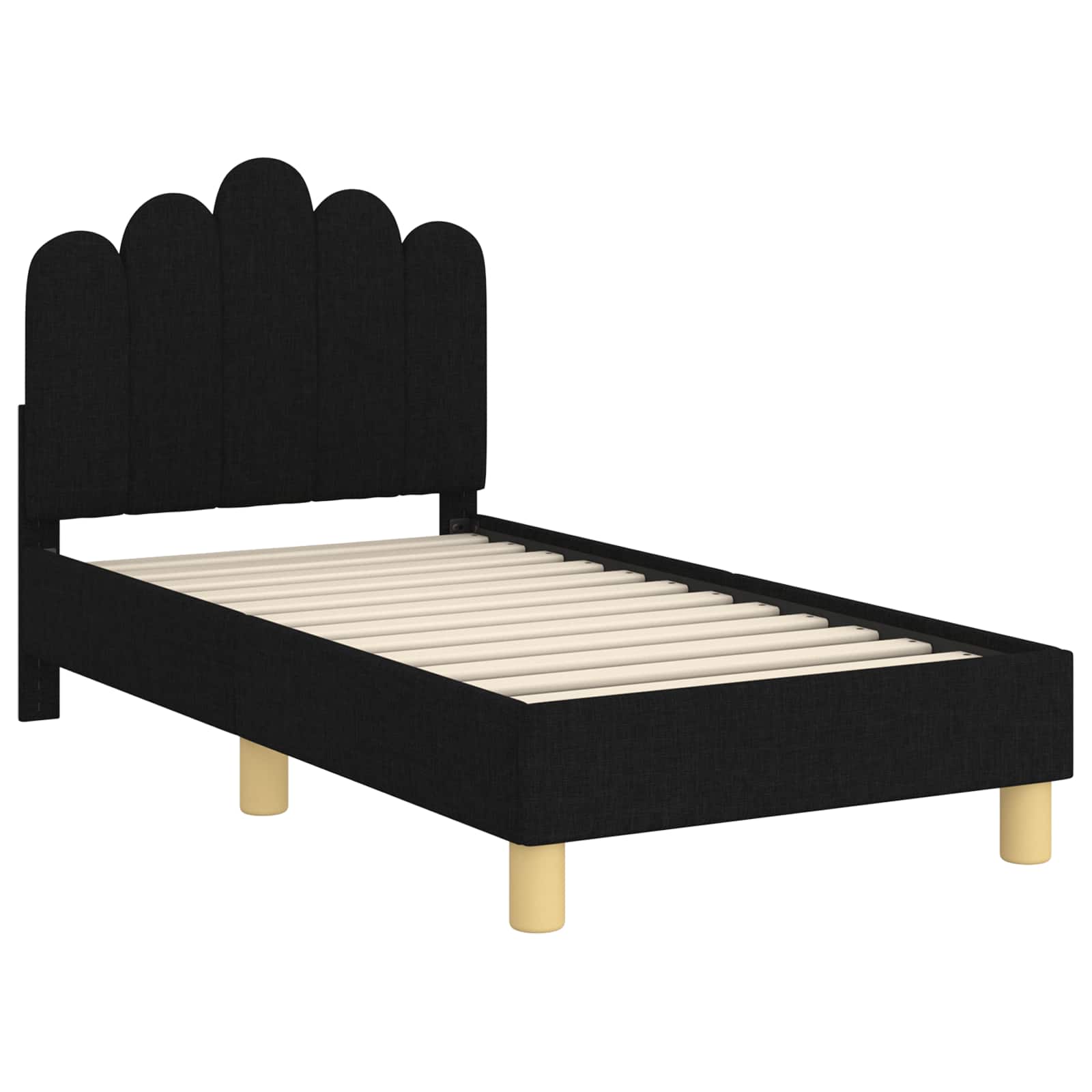 Cadre de lit pour tout-petit avec tête de lit Noir 70 x 140 cm - XIOS