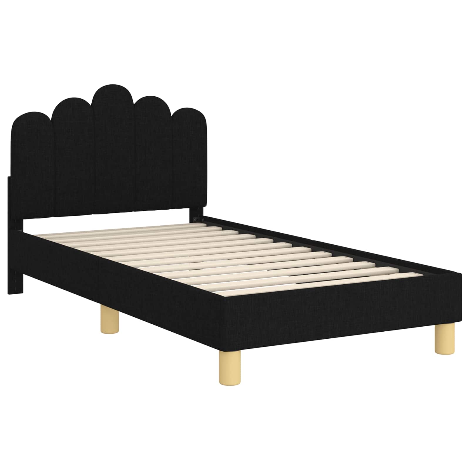 Cadre de lit pour enfants avec tête de lit Noir 80 x 160 cm - XIOS