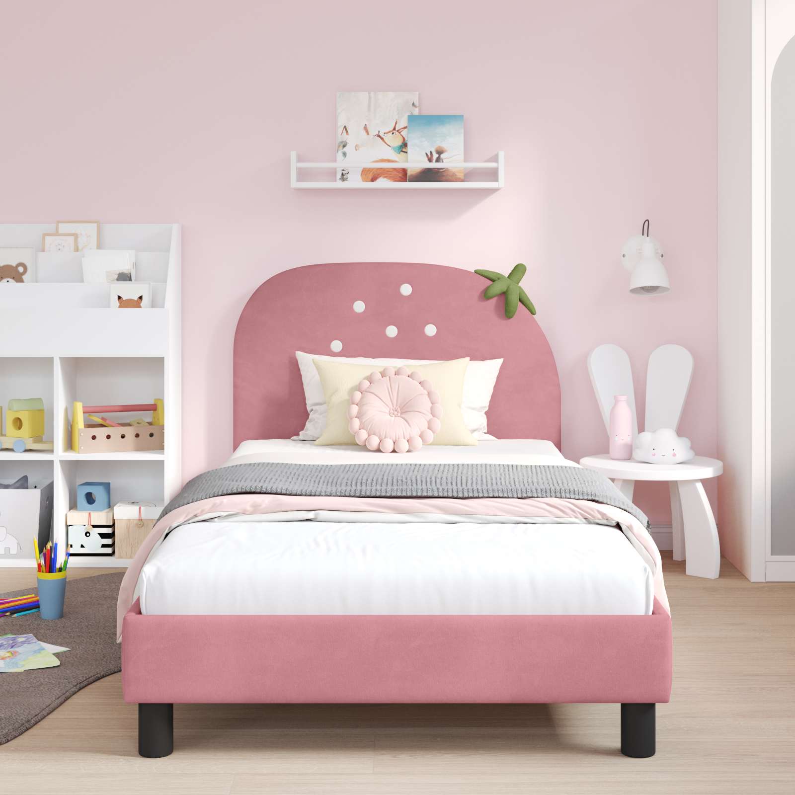 Cadre de lit pour enfants avec tête de lit Rose 80 x 200 cm - XIOS