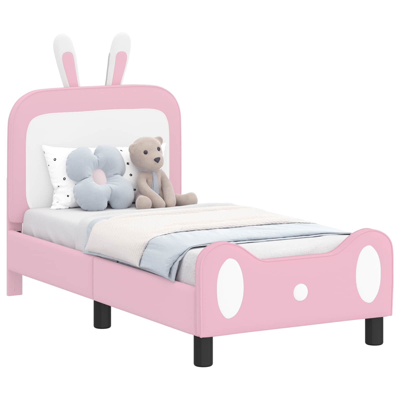 Cadre de lit pour tout-petit avec tête de lit Rose 70 x 140 cm - XIOS