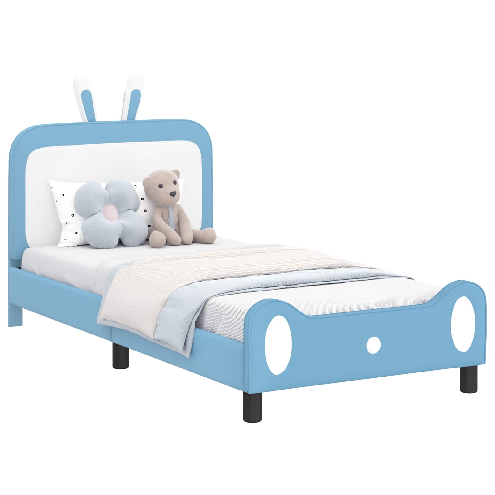 Cadre de lit pour enfants avec tête de lit Bleu 80 x 200 cm PU - XIOS
