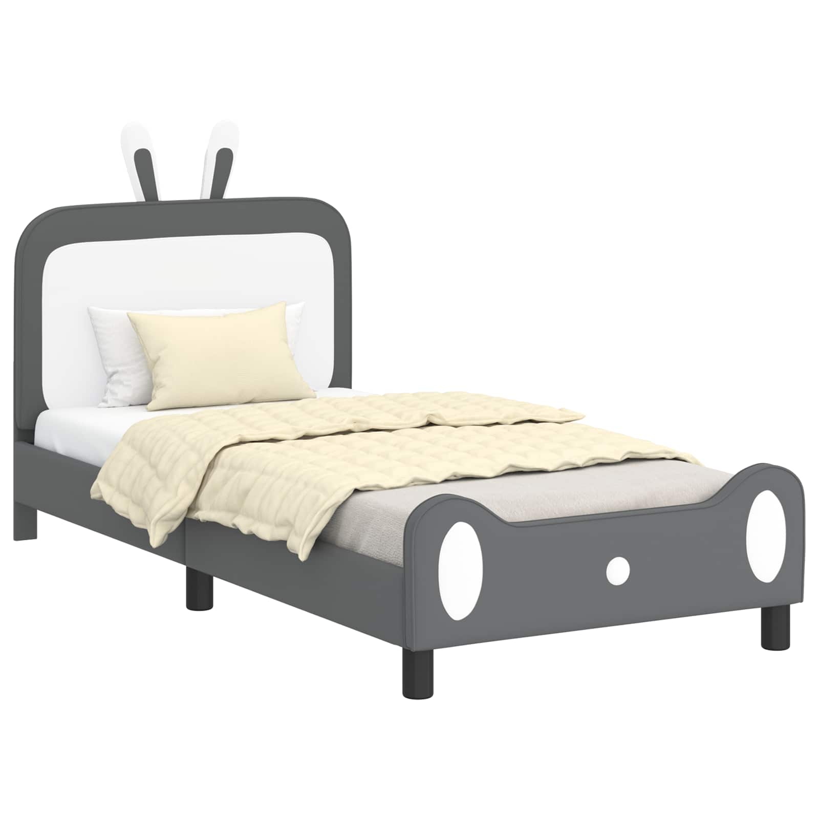 Cadre de lit pour enfants avec tête de lit Gris clair PU - XIOS