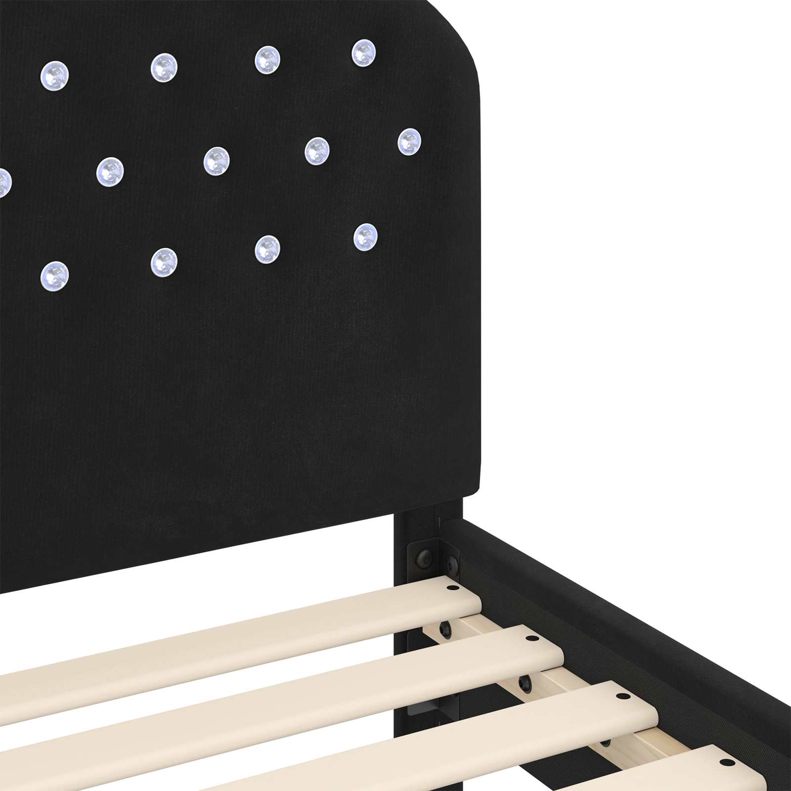 Cadre de lit pour tout-petit avec tête de lit Noir 70 x 140 cm - XIOS