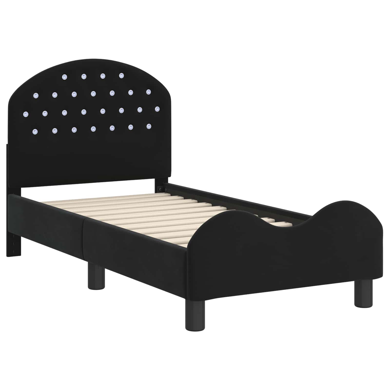 Cadre de lit pour tout-petit avec tête de lit Noir 70 x 140 cm - XIOS