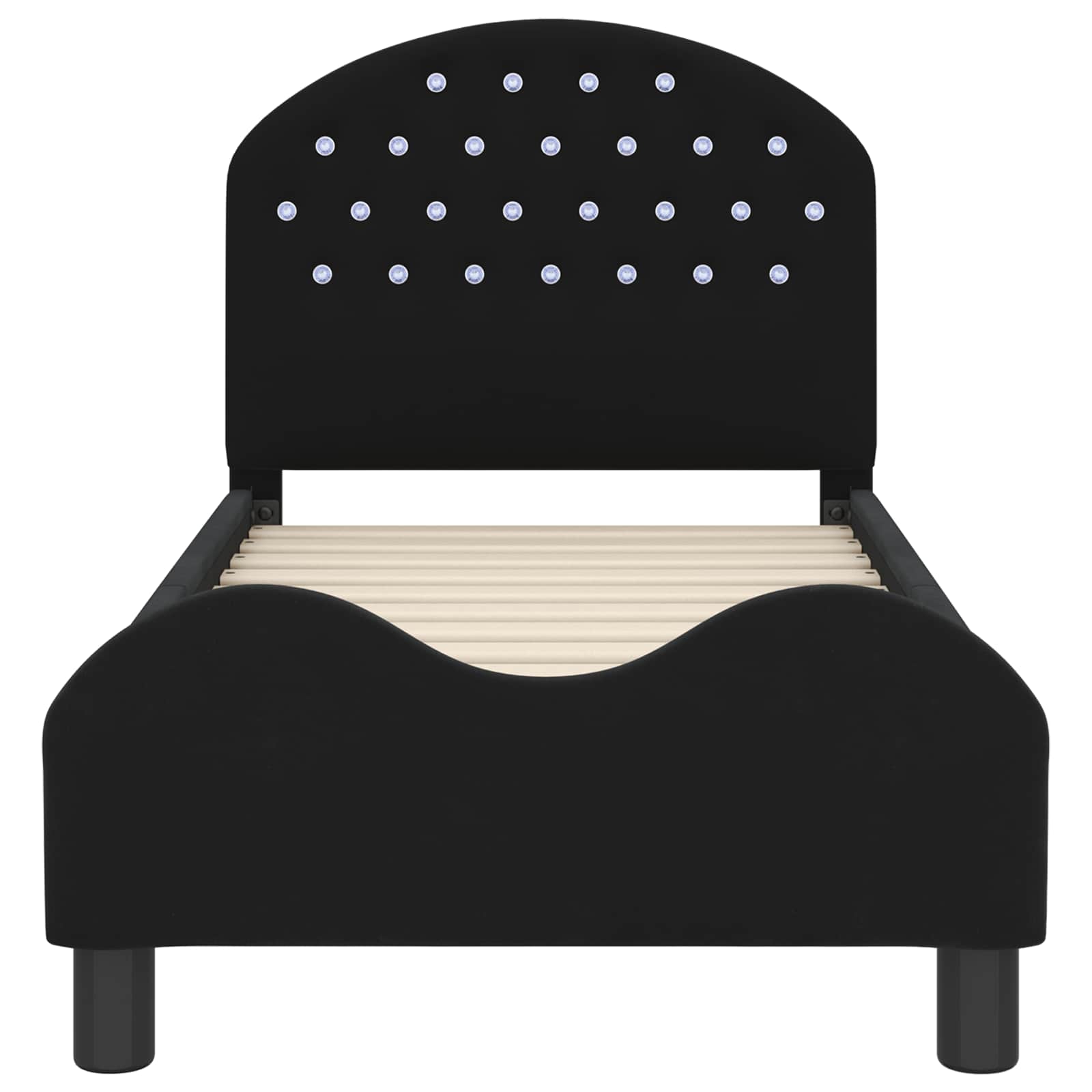 Cadre de lit pour tout-petit avec tête de lit Noir 70 x 140 cm - XIOS