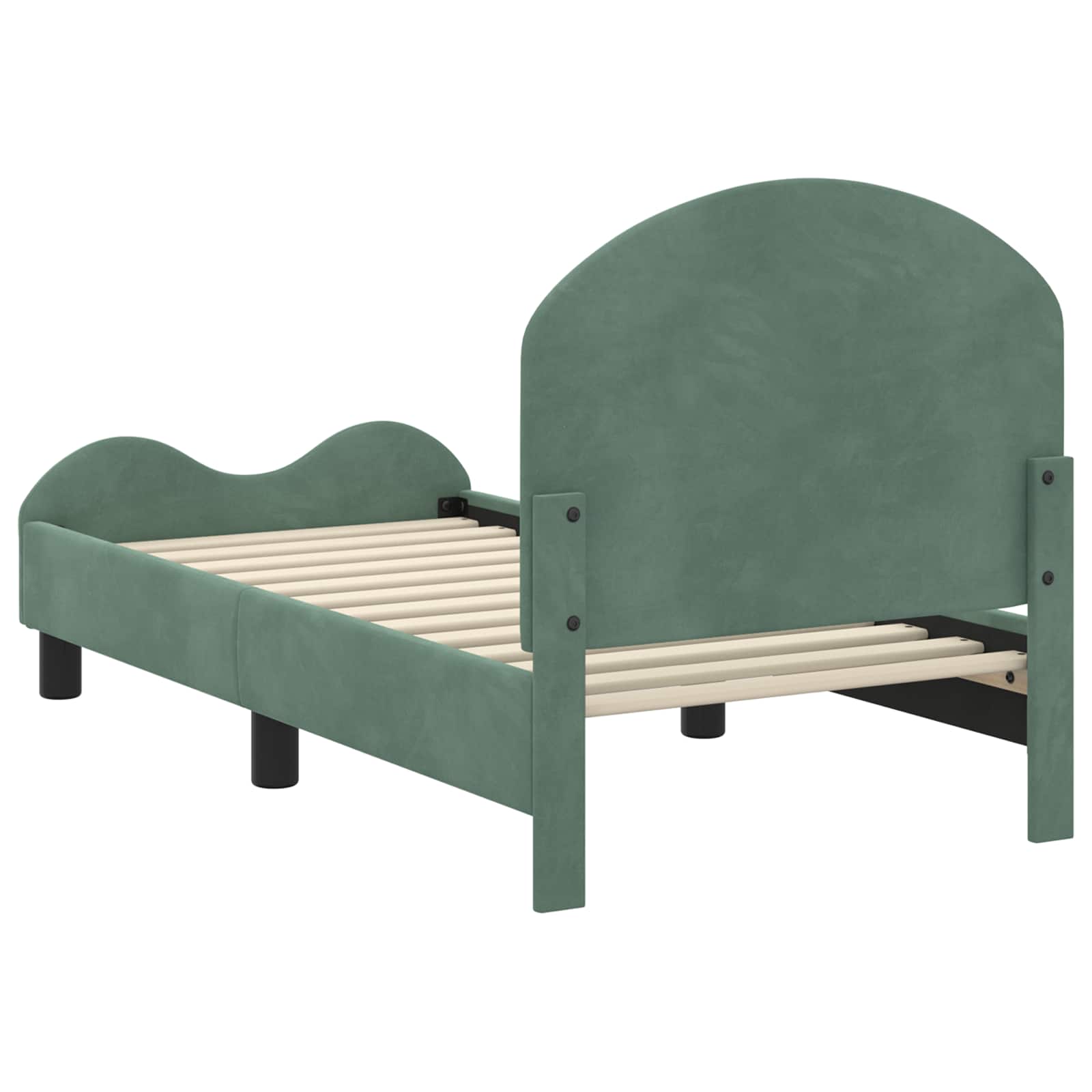 Cadre de lit pour tout-petit avec tête de lit Vert Mer Velours - XIOS