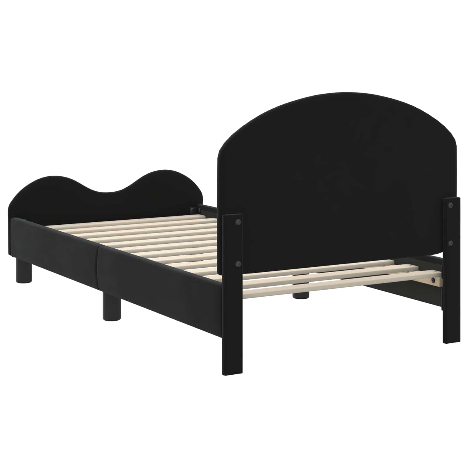 Cadre de lit pour enfants avec tête de lit Noir 80 x 160 cm - XIOS