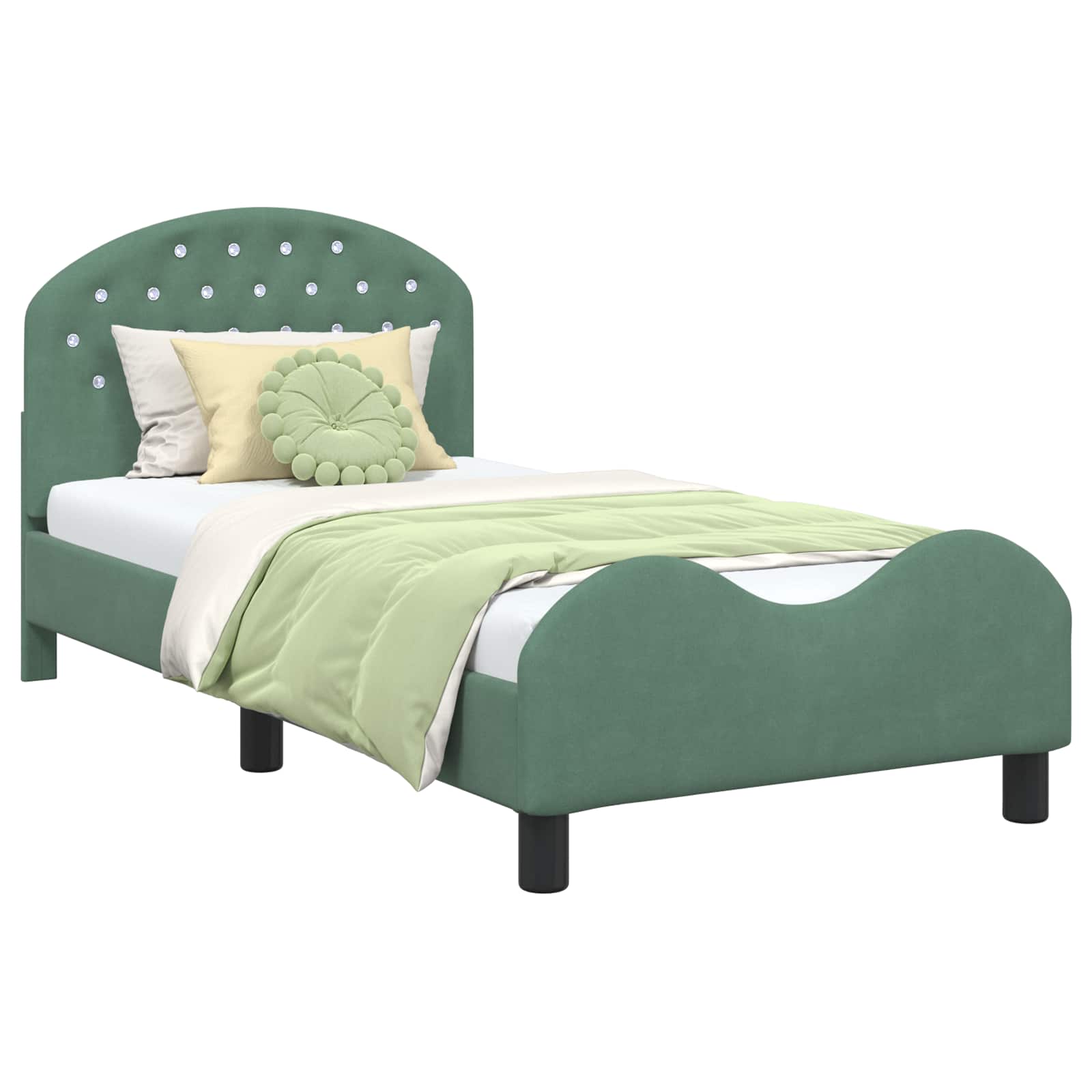 Cadre de lit pour enfants avec tête de lit Vert Mer 80 x 160 cm - XIOS