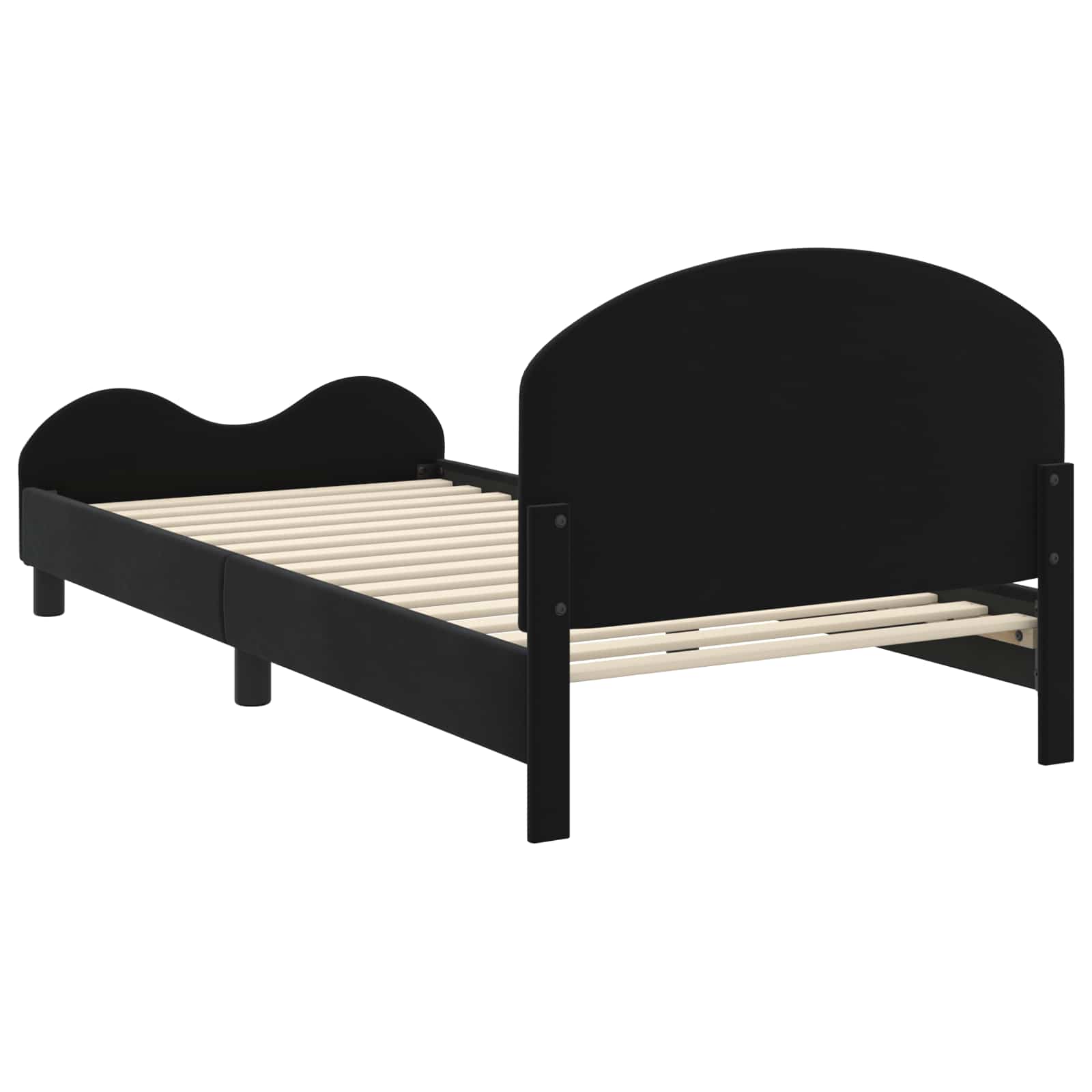 Cadre de lit pour enfants avec tête de lit Noir 80 x 200 cm - XIOS