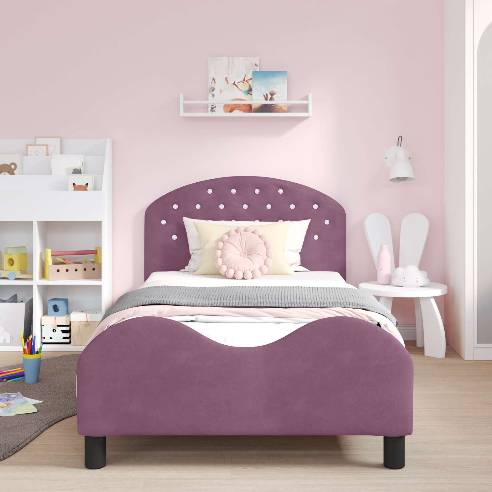 Cadre de lit pour enfants avec tête de lit Pourpre 80 x 200 cm - XIOS
