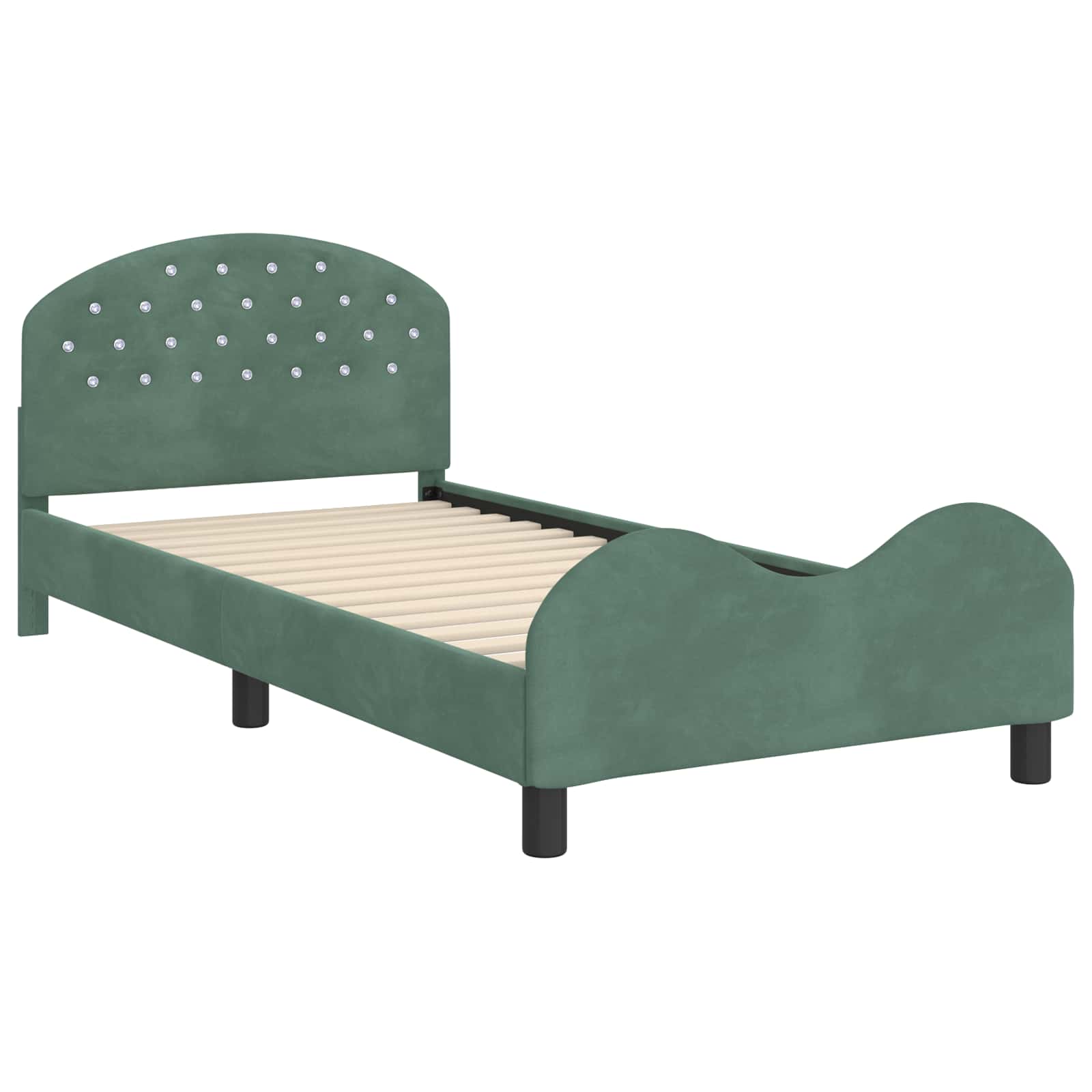 Cadre de lit pour enfants avec tête de lit Vert Mer 80 x 200 cm - XIOS
