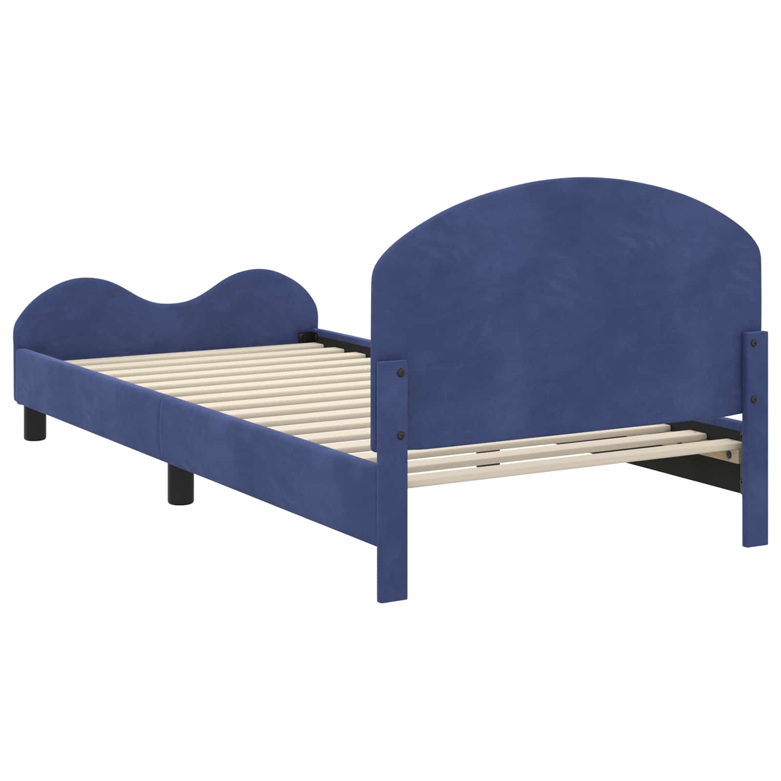 Cadre de lit pour enfants avec tête de lit Bleu police Velours - XIOS