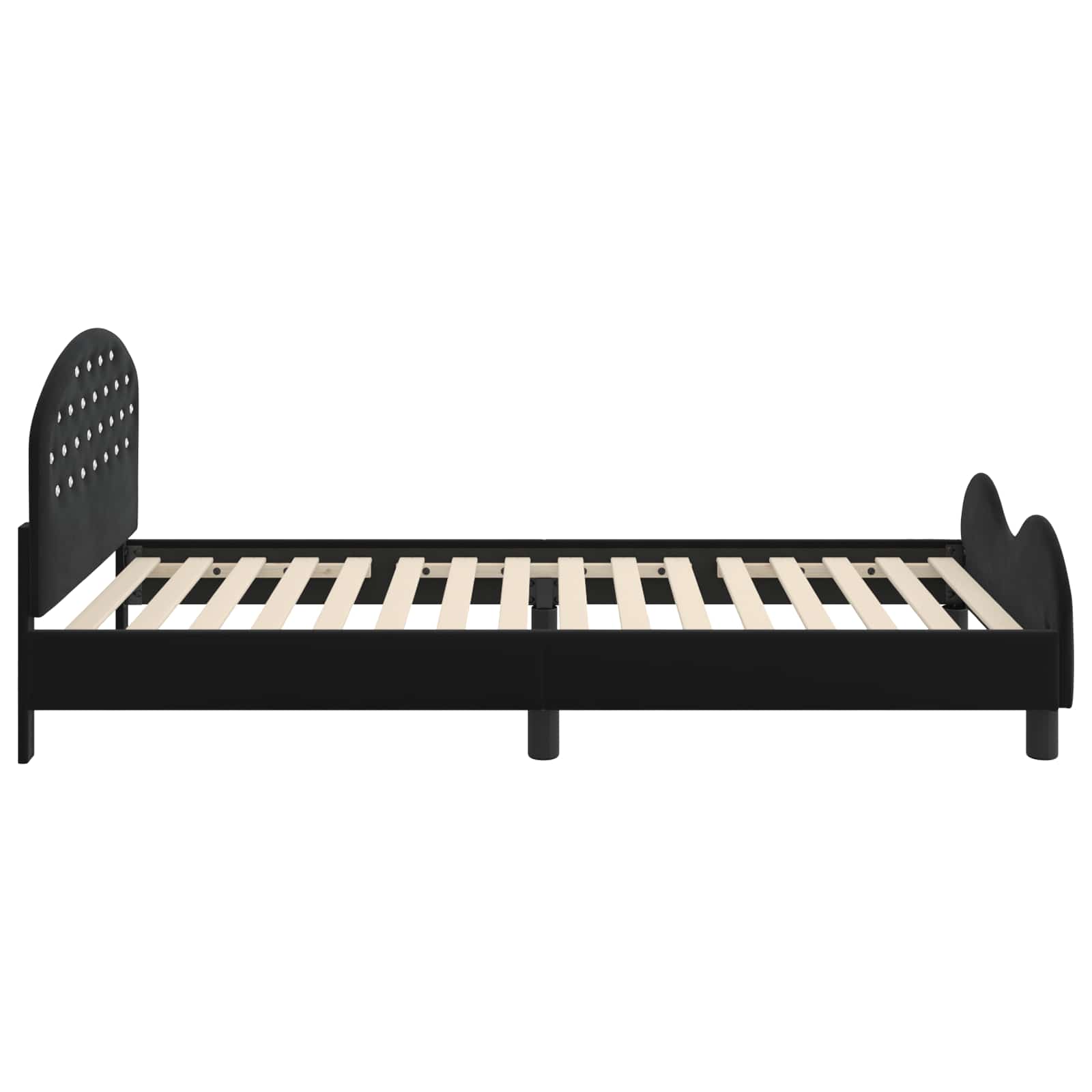 Cadre de lit pour enfants avec tête de lit Noir 90 x 200 cm - XIOS