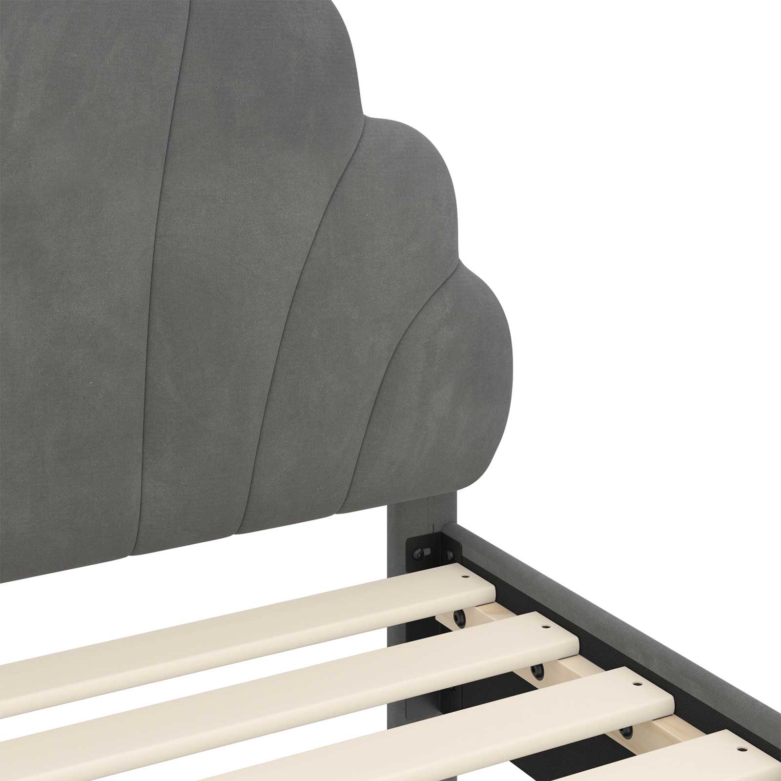 Cadre de lit pour enfants avec tête de lit Gris foncé - XIOS