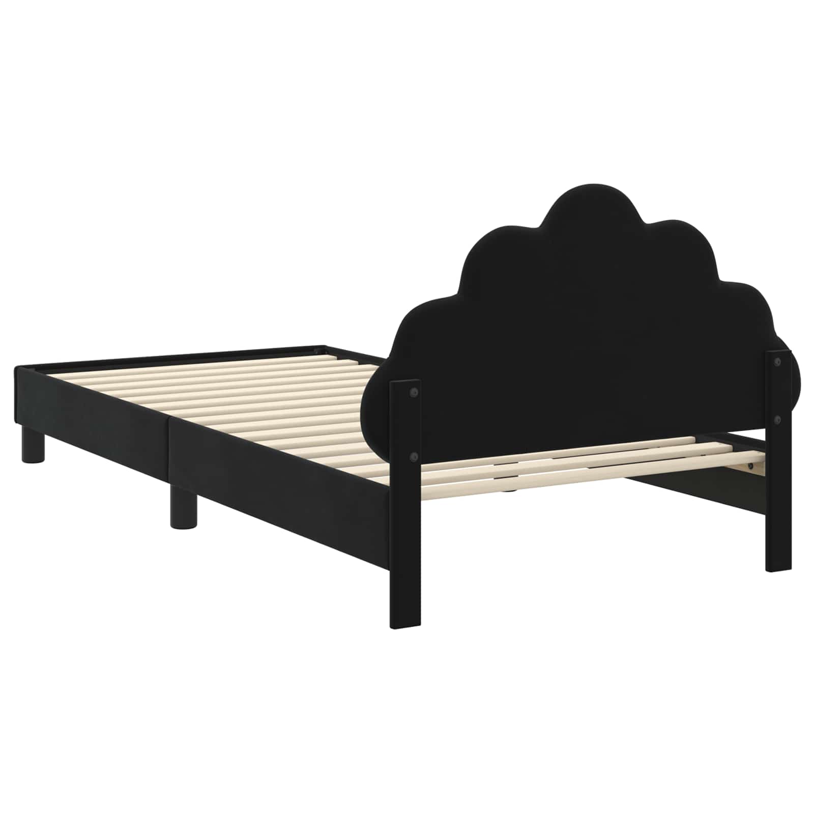 Cadre de lit pour enfants avec tête de lit Noir 90 x 190 cm - XIOS