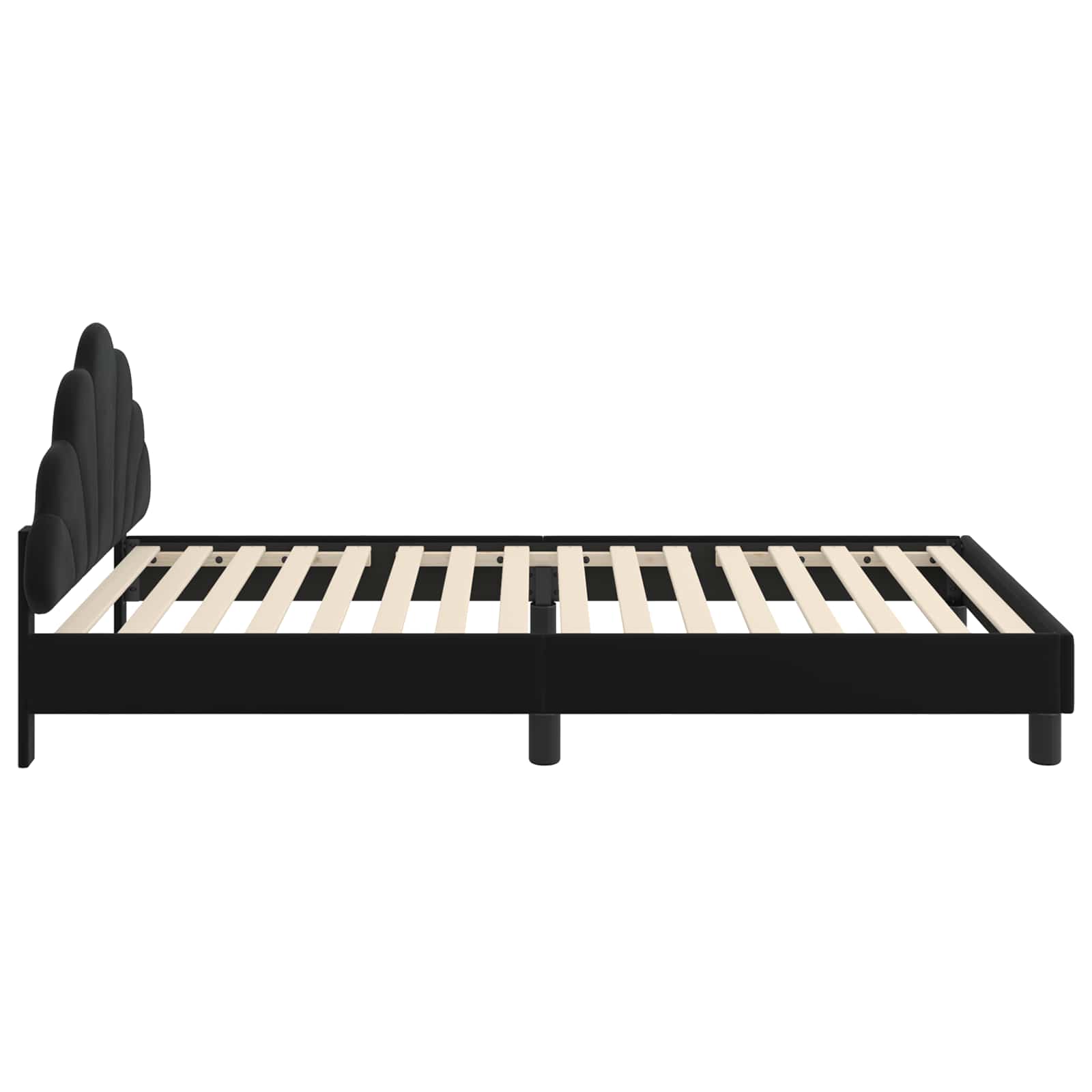 Cadre de lit pour enfants avec tête de lit Noir 90 x 190 cm - XIOS
