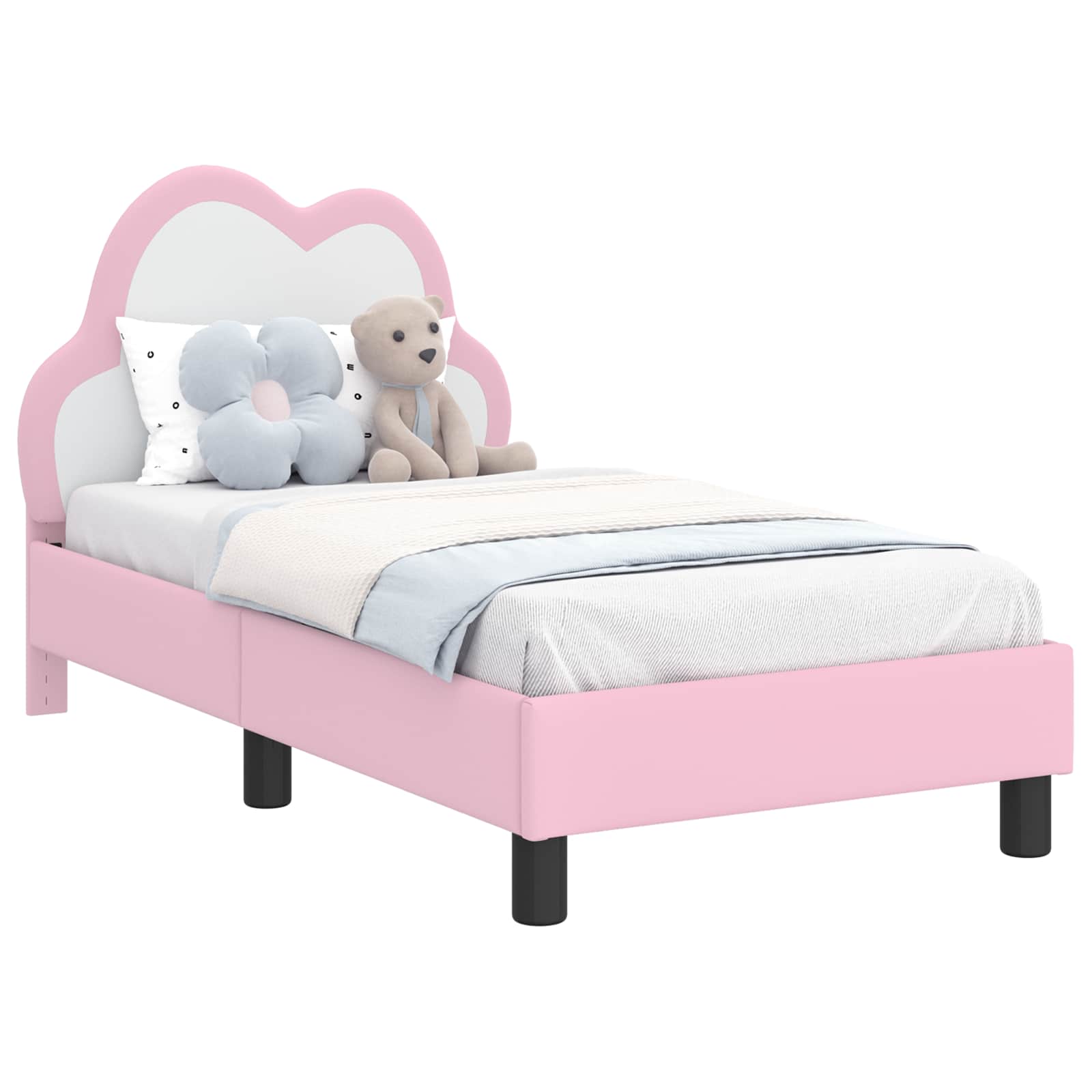 Cadre de lit pour tout-petit avec tête de lit Rose 70 x 140 cm - XIOS