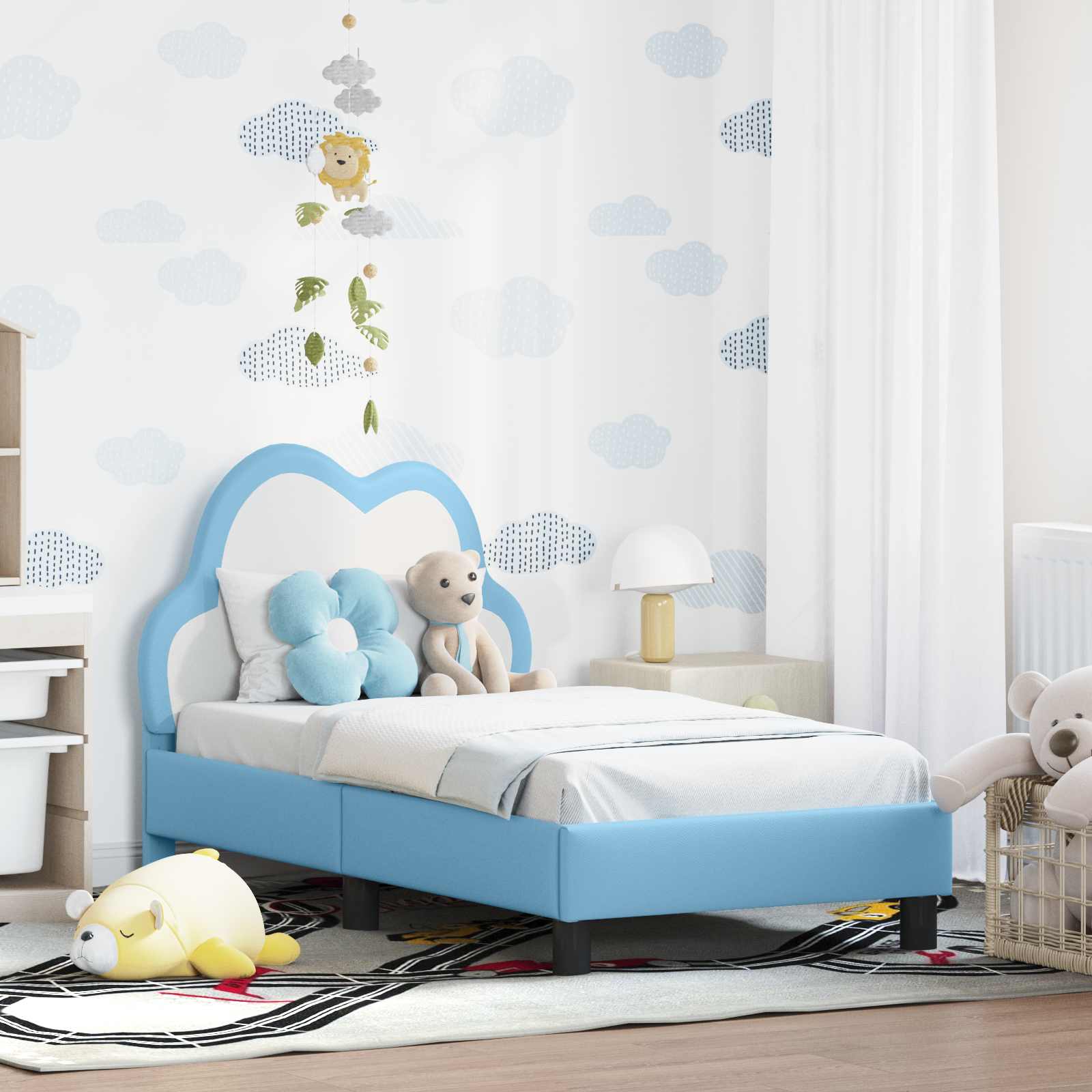 Cadre de lit pour tout-petit avec tête de lit Bleu 70 x 140 cm - XIOS