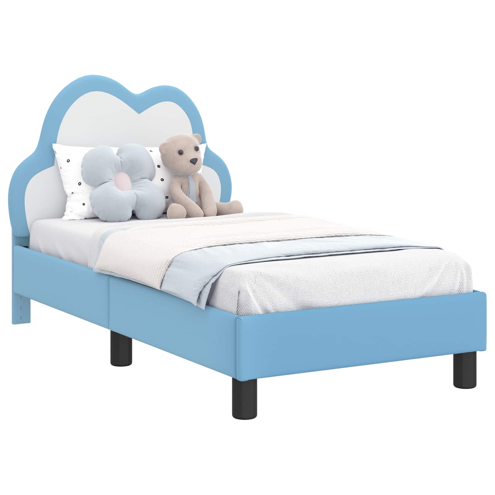 Cadre de lit pour tout-petit avec tête de lit Bleu 70 x 140 cm - XIOS