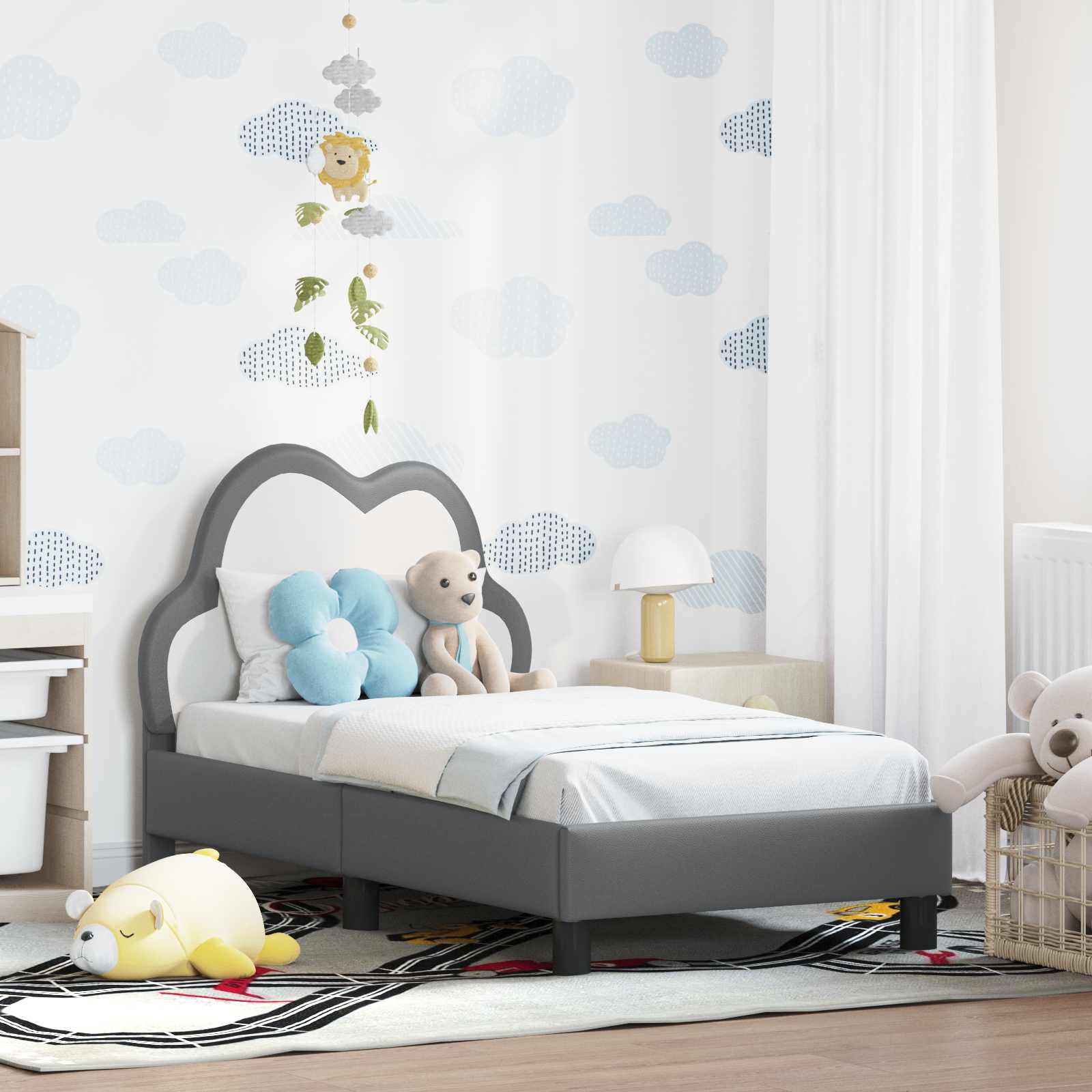 Cadre de lit pour tout-petit avec tête de lit Gris clair PU - XIOS