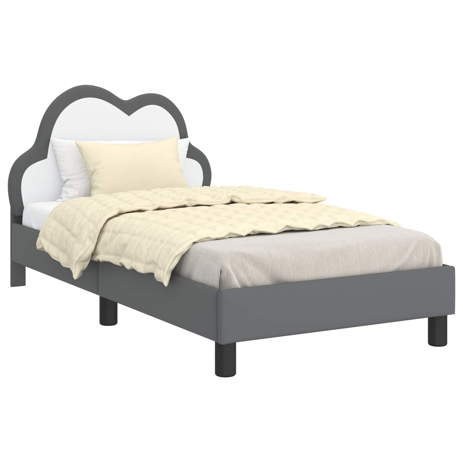 Cadre de lit avec tête de lit Gris clair 80 x 160 cm PU - XIOS