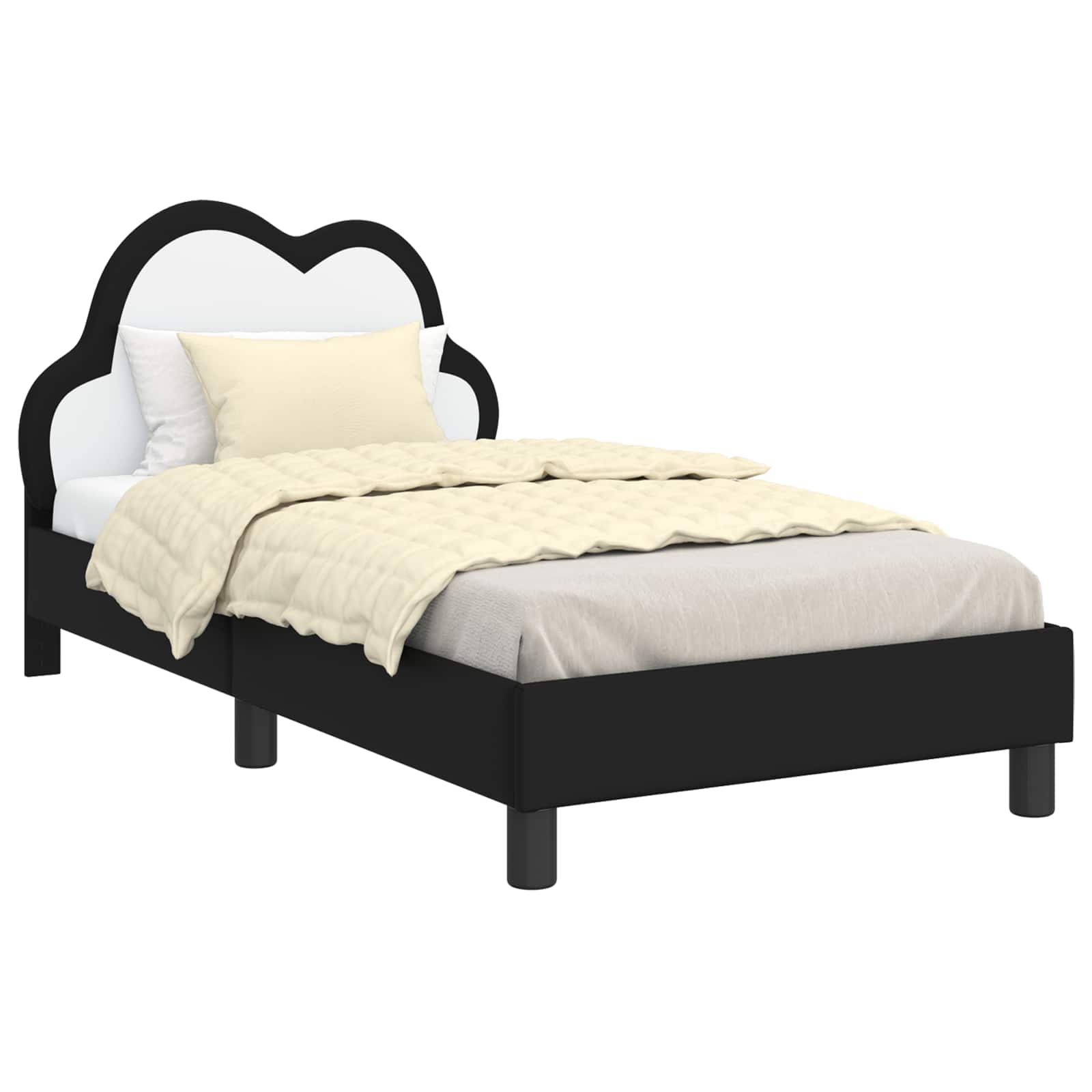 Cadre de lit avec tête de lit Noir 80 x 160 cm PU - XIOS