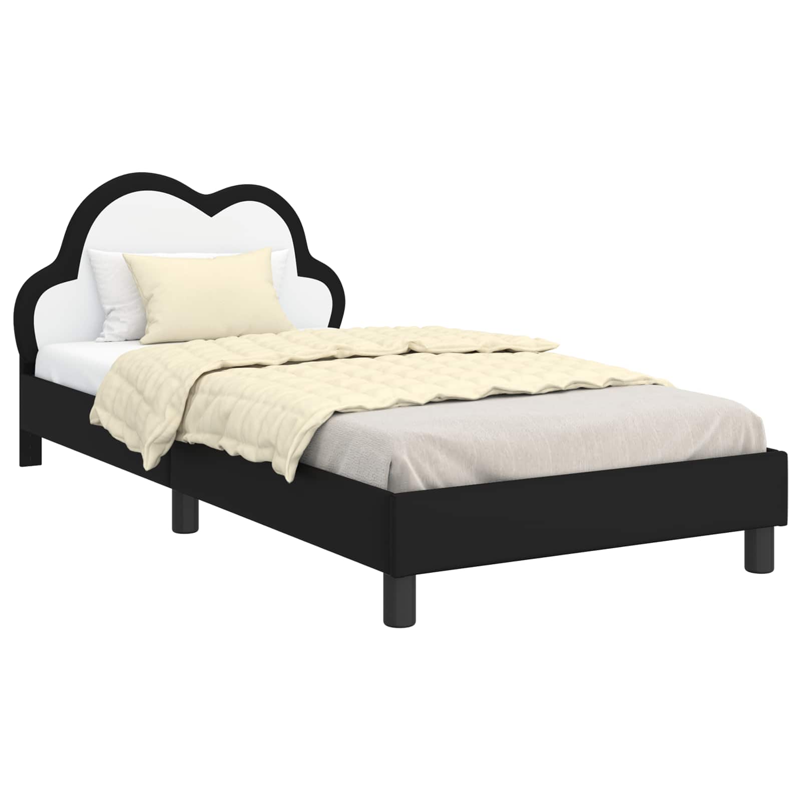 Cadre de lit avec tête de lit Noir 80 x 200 cm PU - XIOS