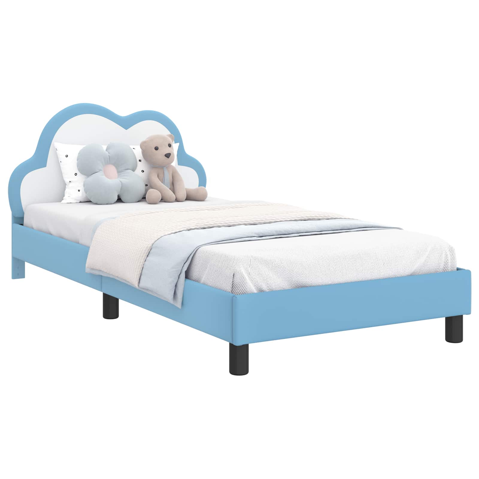 Cadre de lit avec tête de lit Bleu 90 x 190 cm PU - XIOS