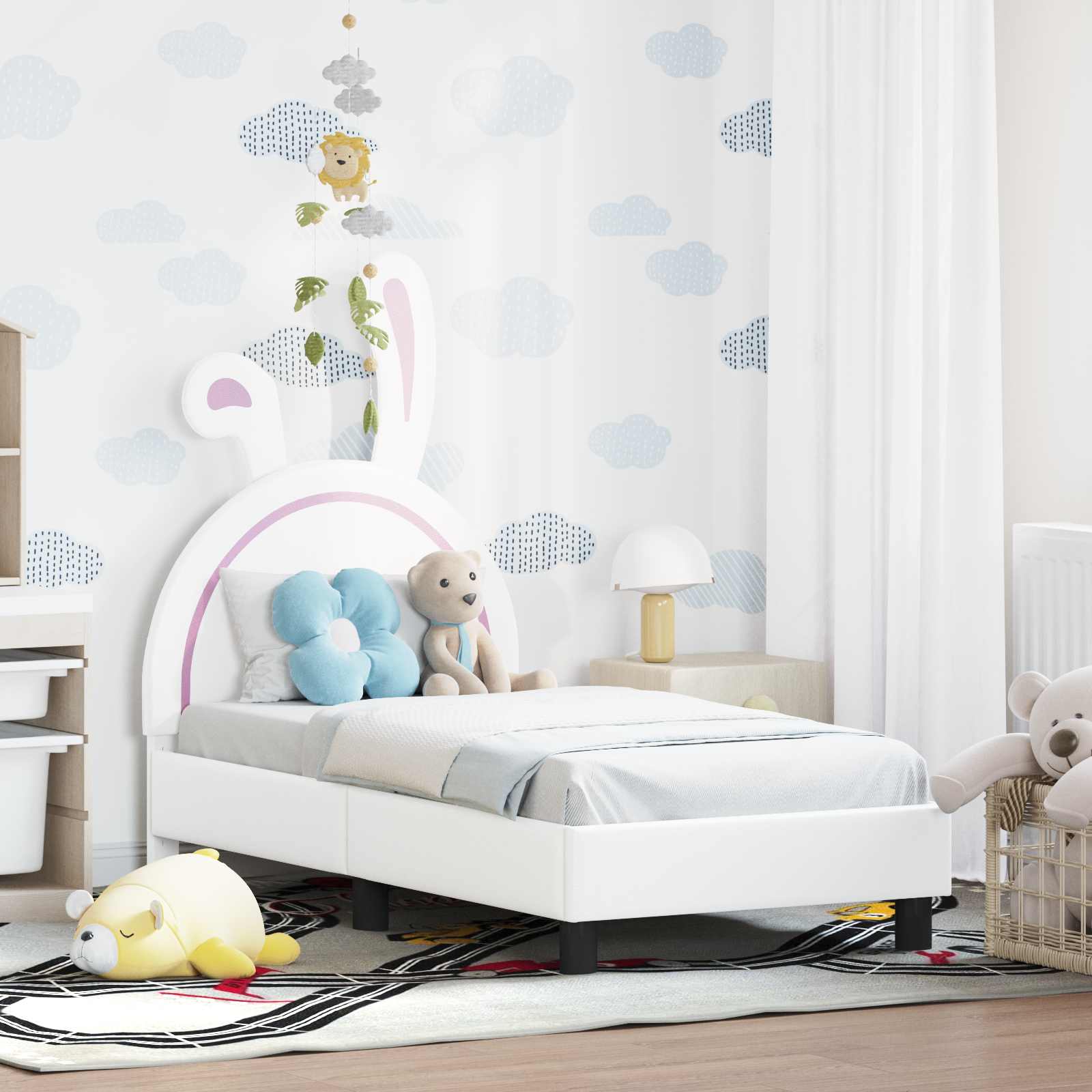 Cadre de lit pour tout-petit avec tête de lit Blanc 70 x 140 cm - XIOS