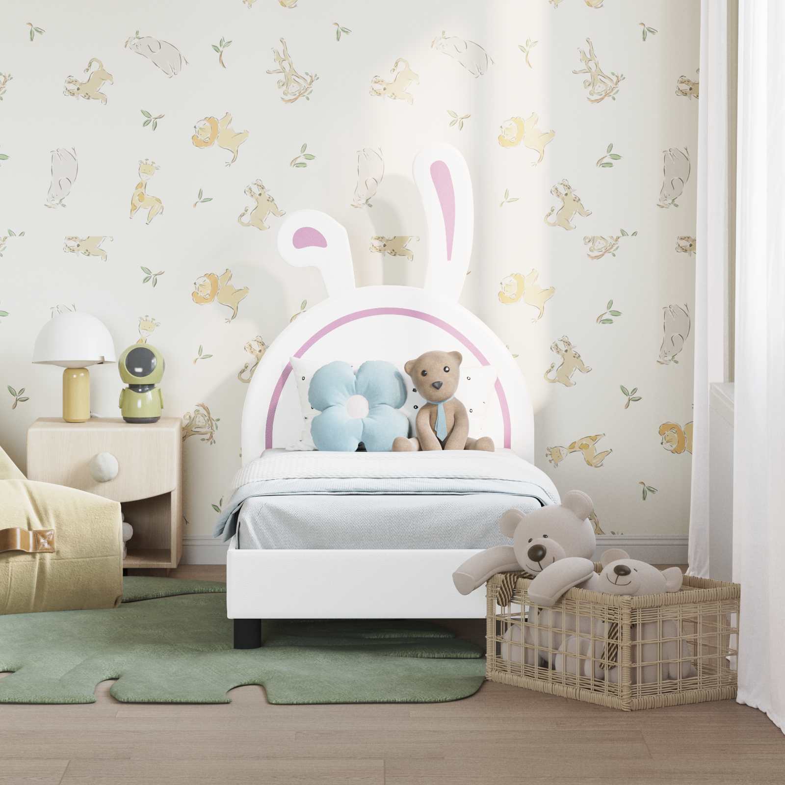 Cadre de lit pour tout-petit avec tête de lit Blanc 70 x 140 cm - XIOS